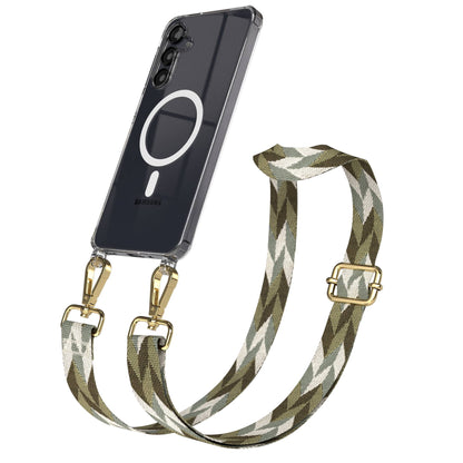 Samsung Galaxy A16 Handykette mit MagSafe Hülle und Boho Trageriemen 