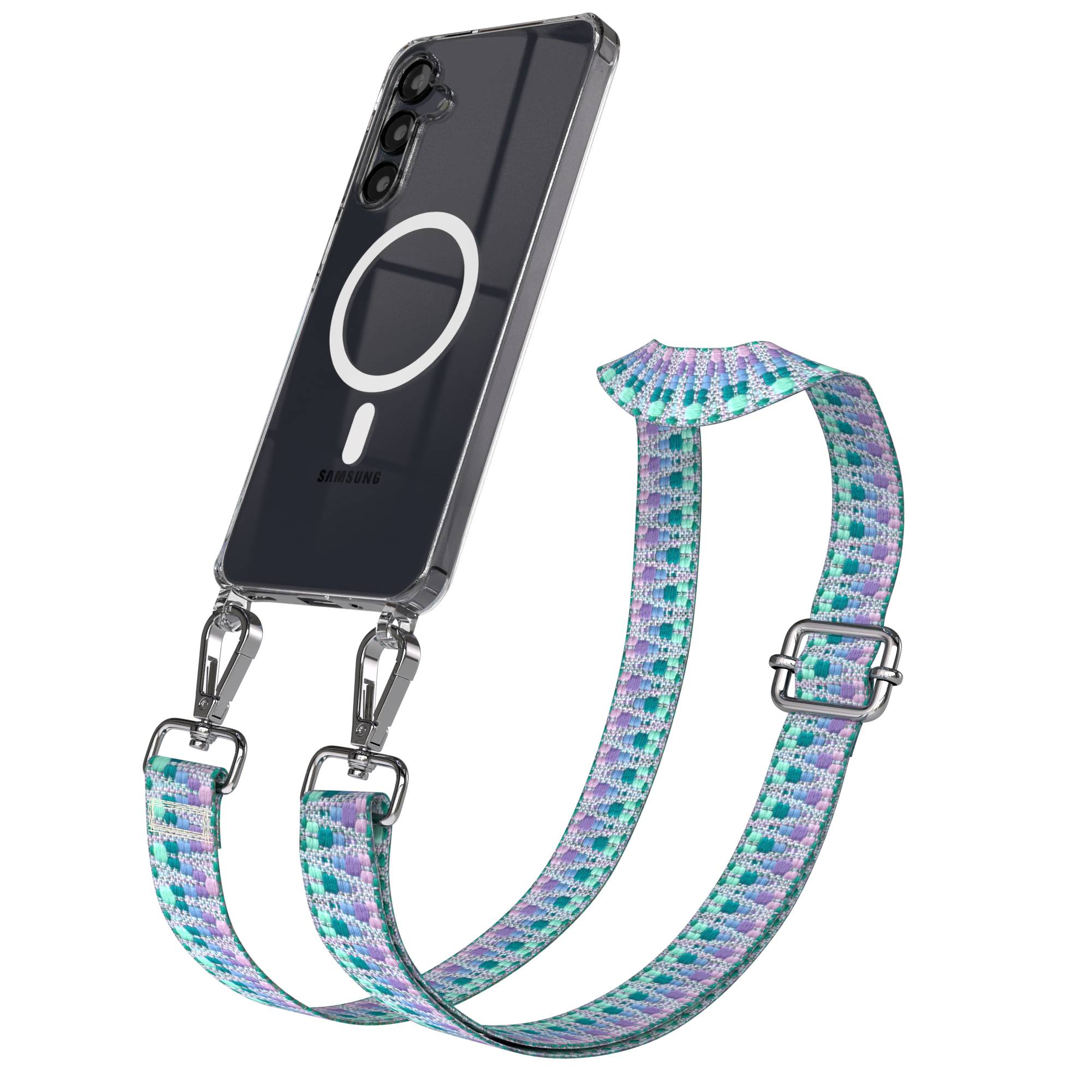 Samsung Galaxy A16 Handykette mit MagSafe Hülle und Boho Trageriemen 