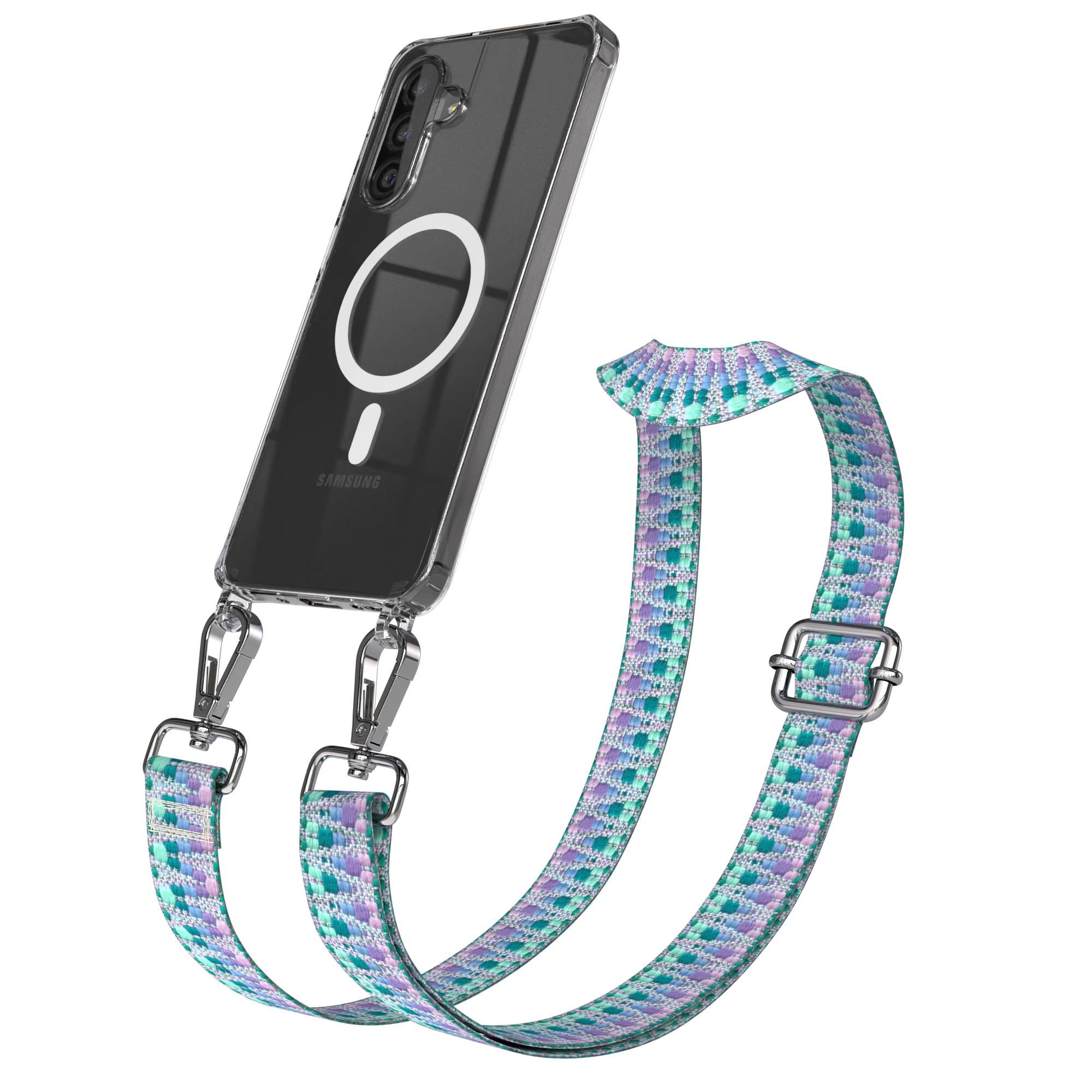 Samsung Galaxy A26 Handykette mit MagSafe Halterung und Boho Trageriemen Set 