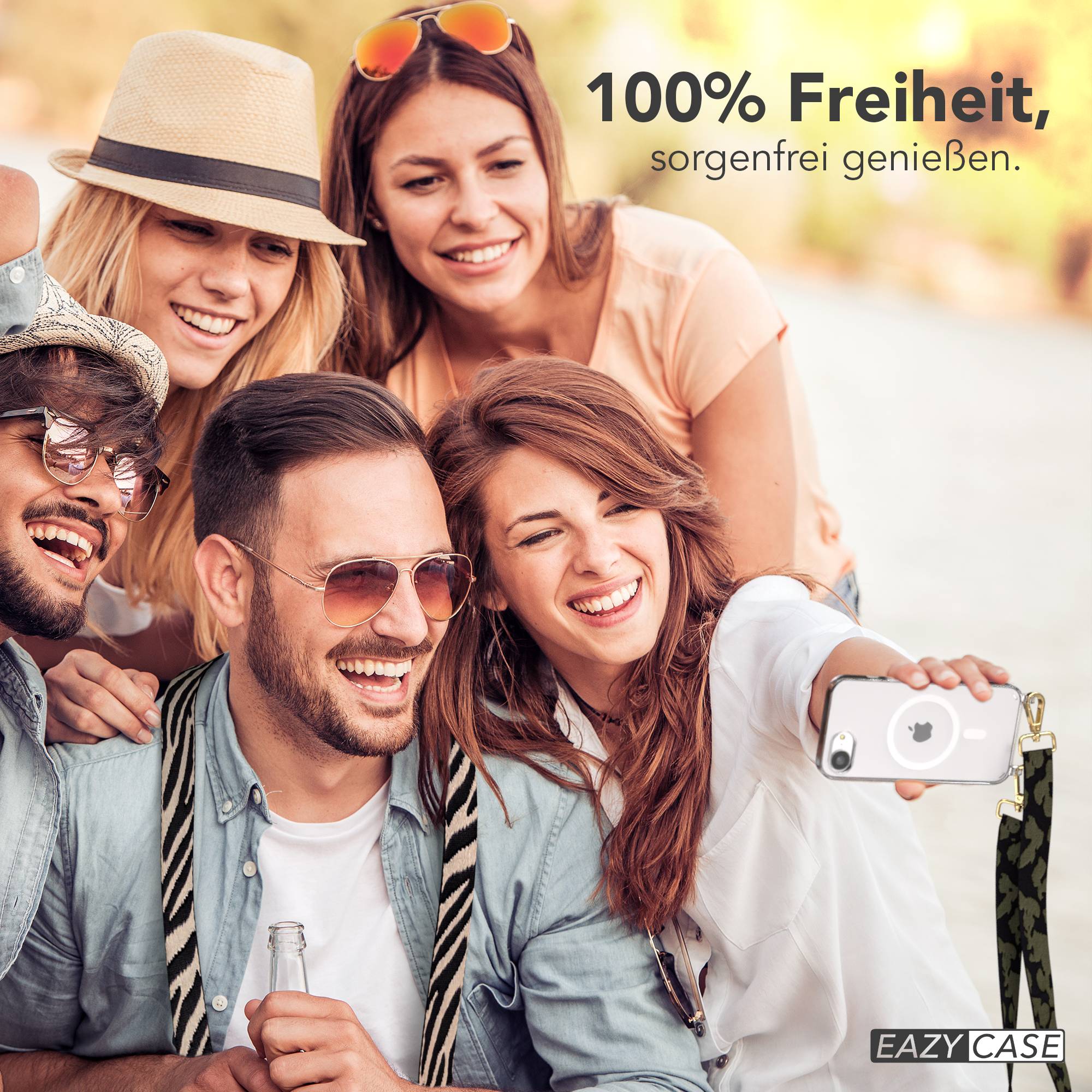 iPhone 16e MagSafe Handykette mit Boho Band zum Umhängen 