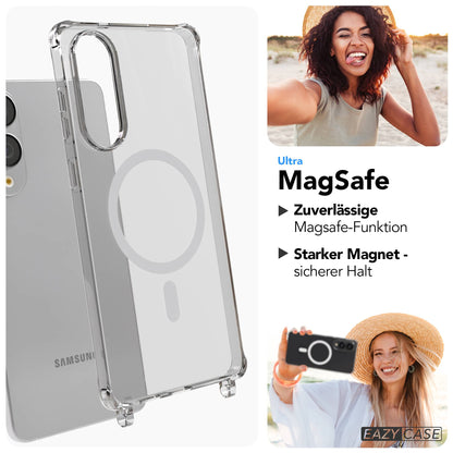 Samsung Galaxy S25 Edge Handykette mit MagSafe Hülle und Boho Band #farbe_grun-camouflage-metallfarbe-gold