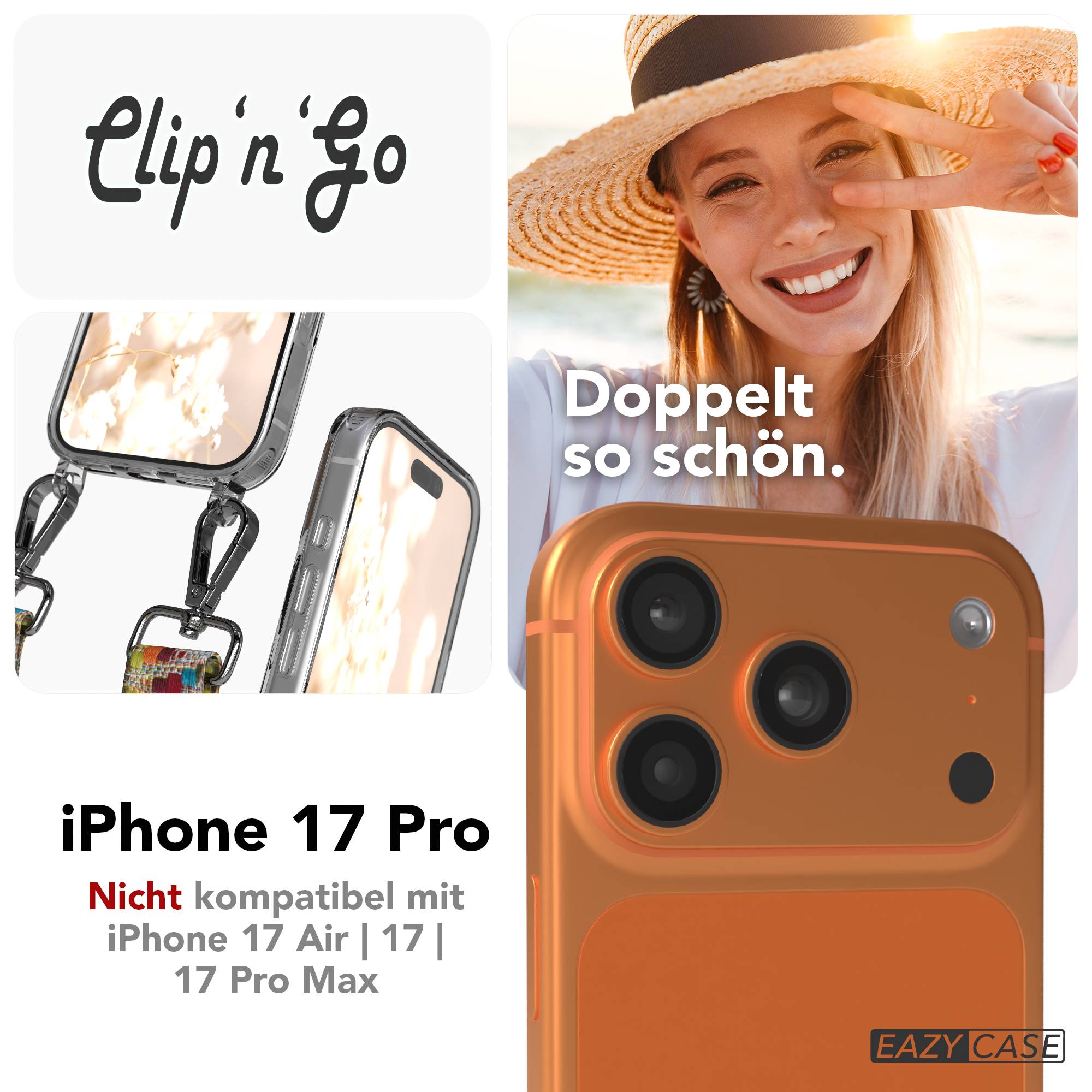 iPhone 17 Pro MagSafe Handykette mit verstellbarem Boho Band Tragekette 