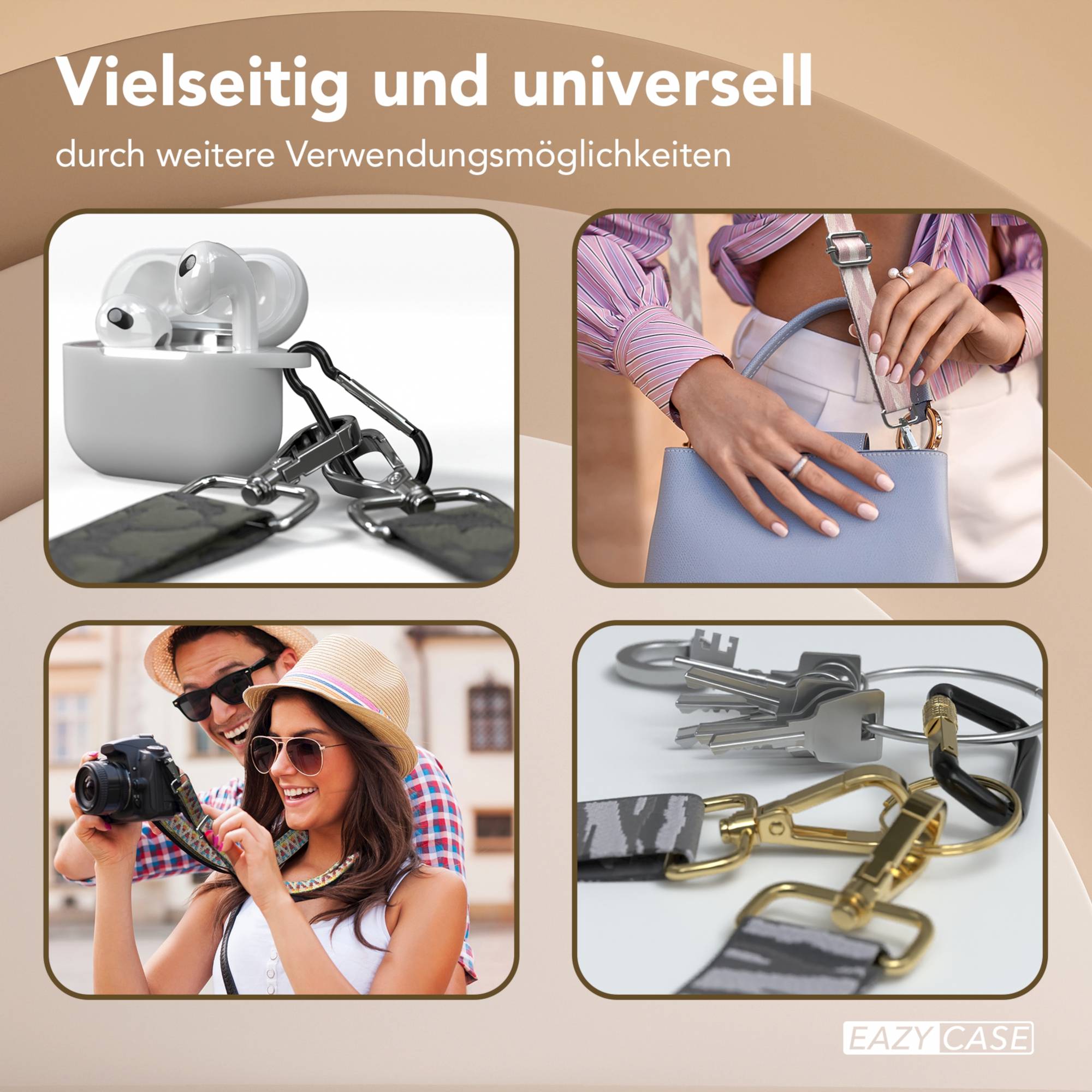 Universal Handykette mit verstellbarem Riemen und Karabinerhaken EAZY CASE 