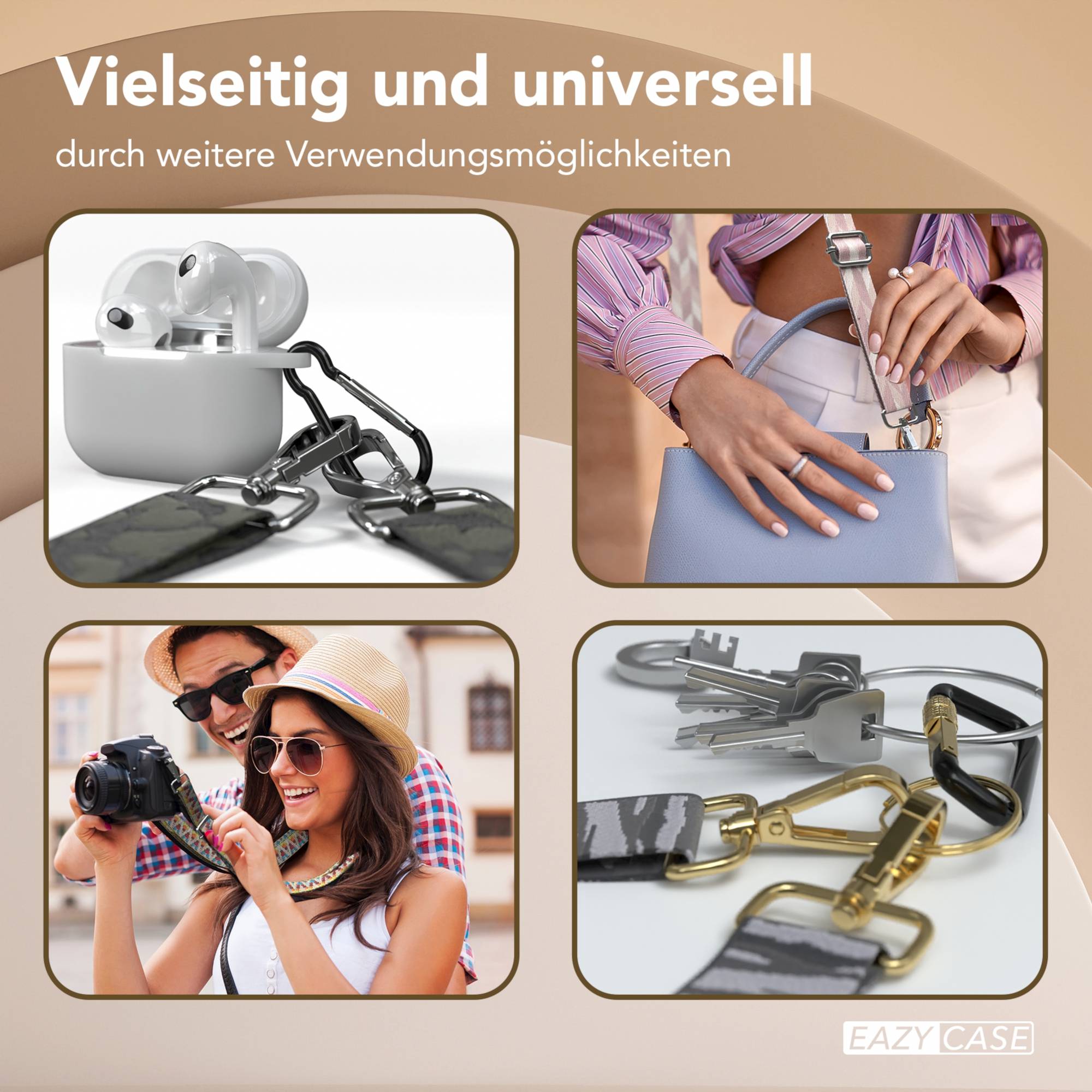 Universal Handykette mit verstellbarem Riemen und Karabinerhaken EAZY CASE 