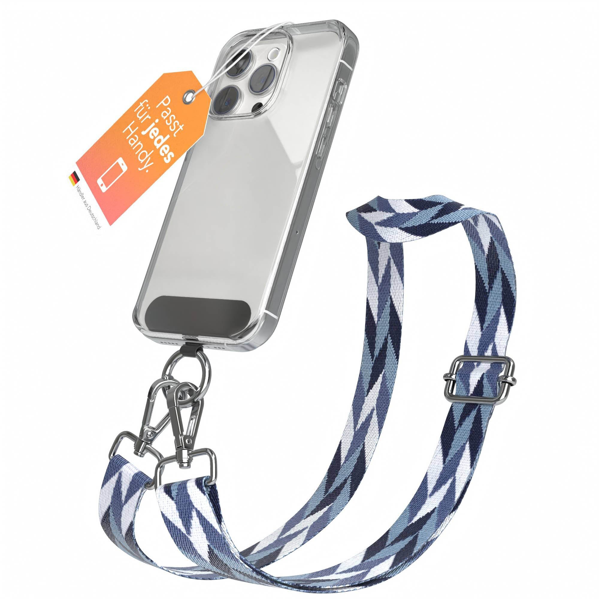 Universal Handykette mit verstellbarem Riemen und Karabinerhaken EAZY CASE 