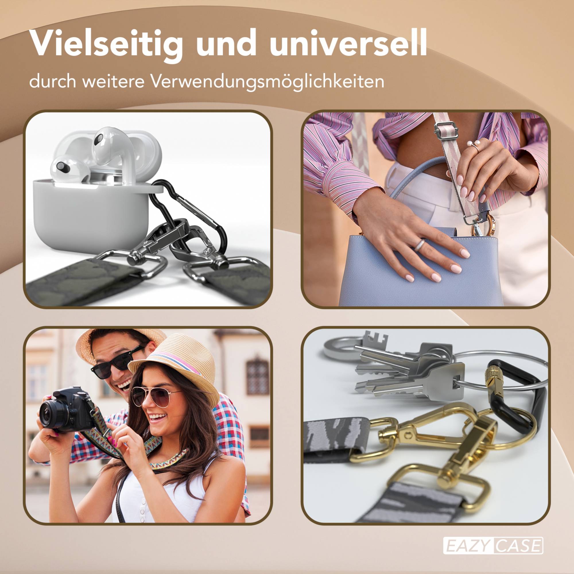 Universal Handykette mit verstellbarem Riemen und Karabinerhaken EAZY CASE 