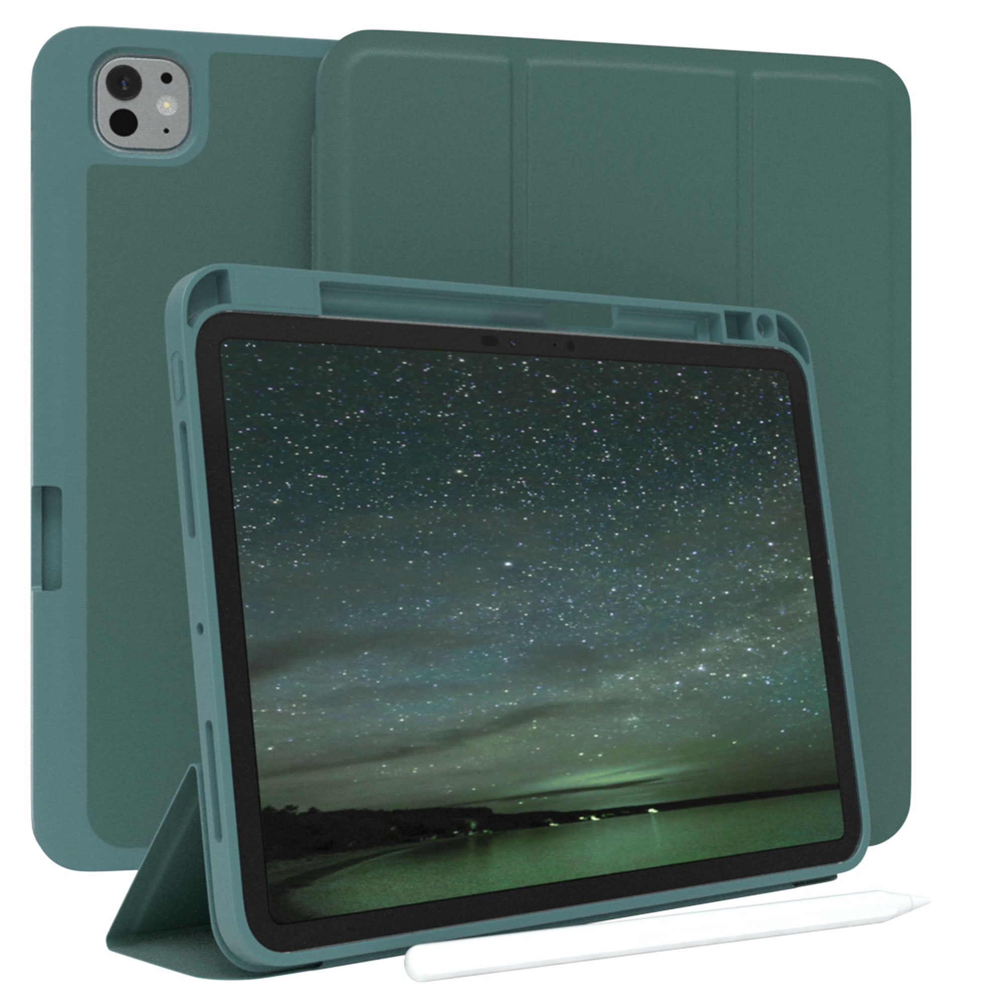 iPad Pro 11 Zoll Tablethülle mit Stifthalter Smartcase #farbe_nachtgrun