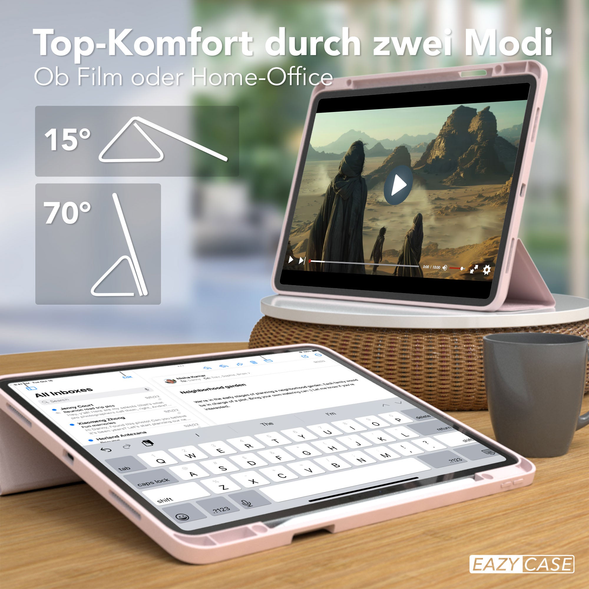 iPad Pro 13 Zoll 2025 Tablethülle mit Stifthalter und Aufstellfunktion 