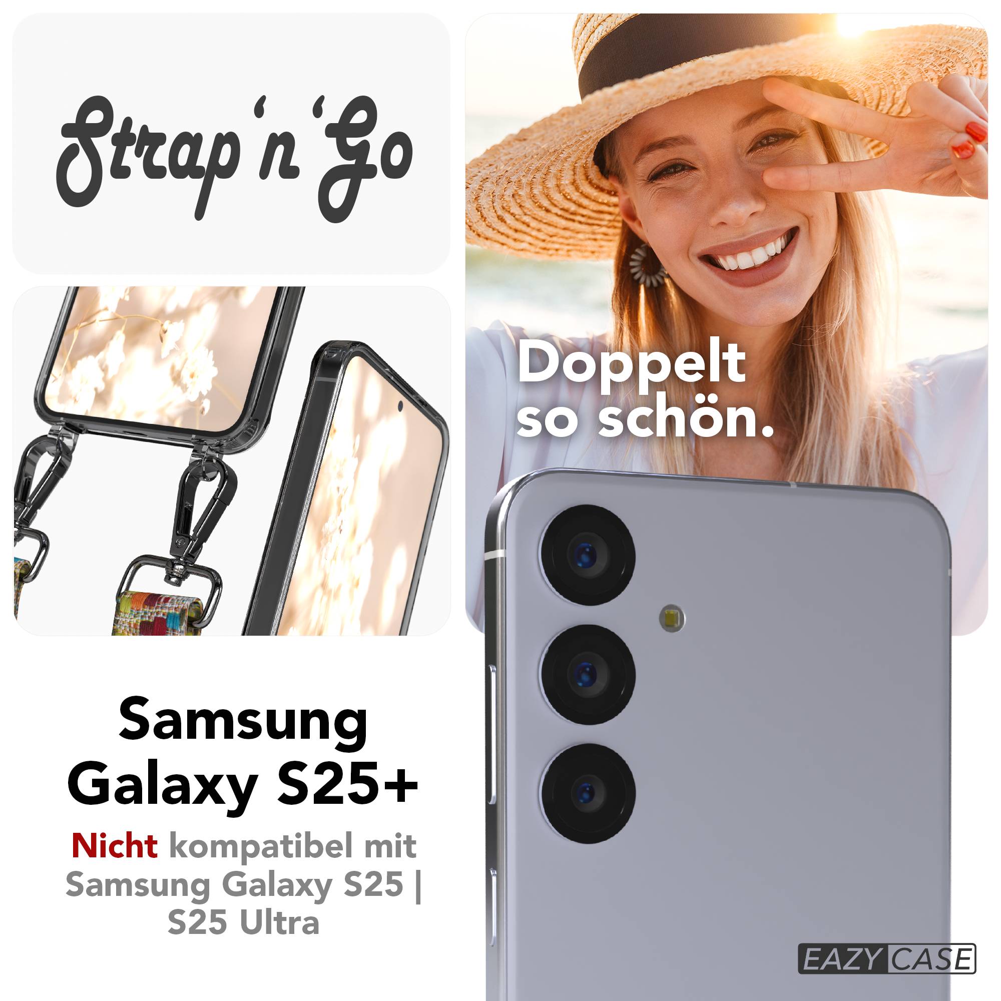 Samsung Galaxy S25 Plus Handykette mit Boho Band verstellbarer Trageriemen 