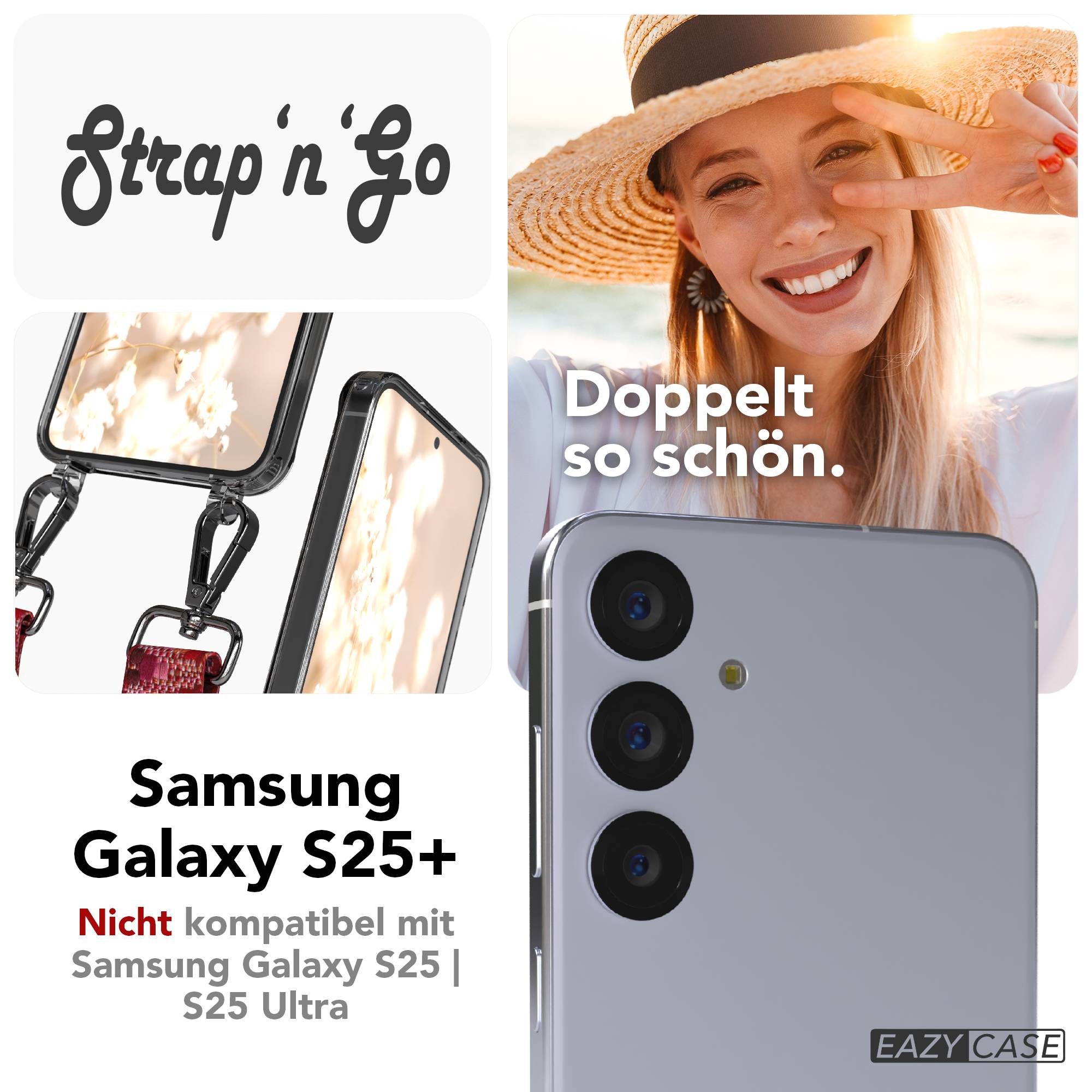 Samsung Galaxy S25 Plus Handykette mit Boho Band verstellbarer Trageriemen 