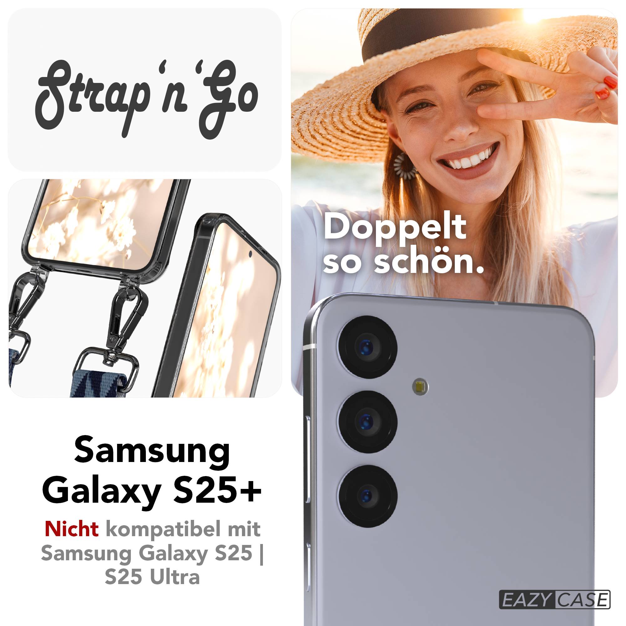 Samsung Galaxy S25 Plus Handykette mit Boho Band verstellbarer Trageriemen 