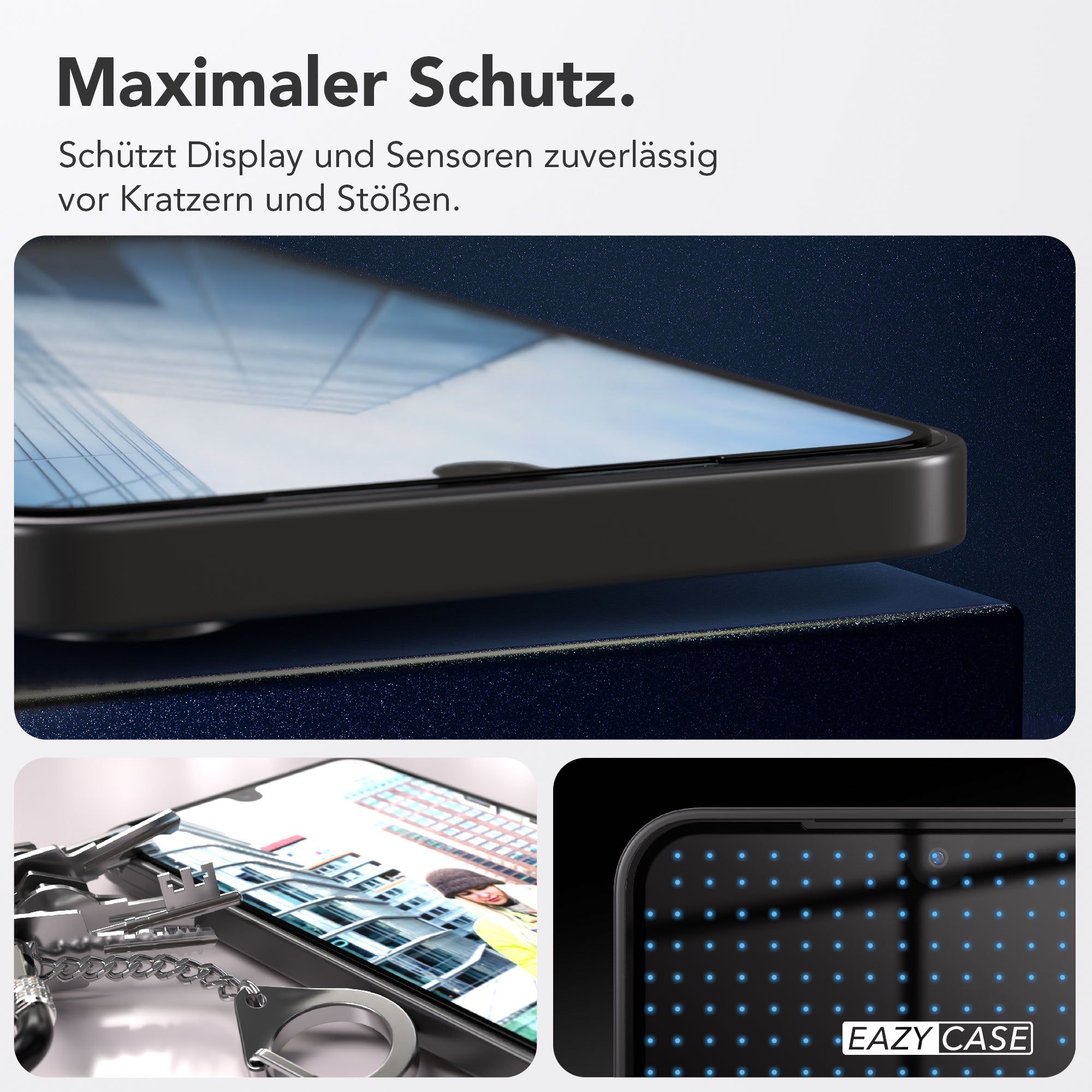 Samsung Galaxy A26 Schutzfolie Set mit Installationsrahmen schwarzer Rand