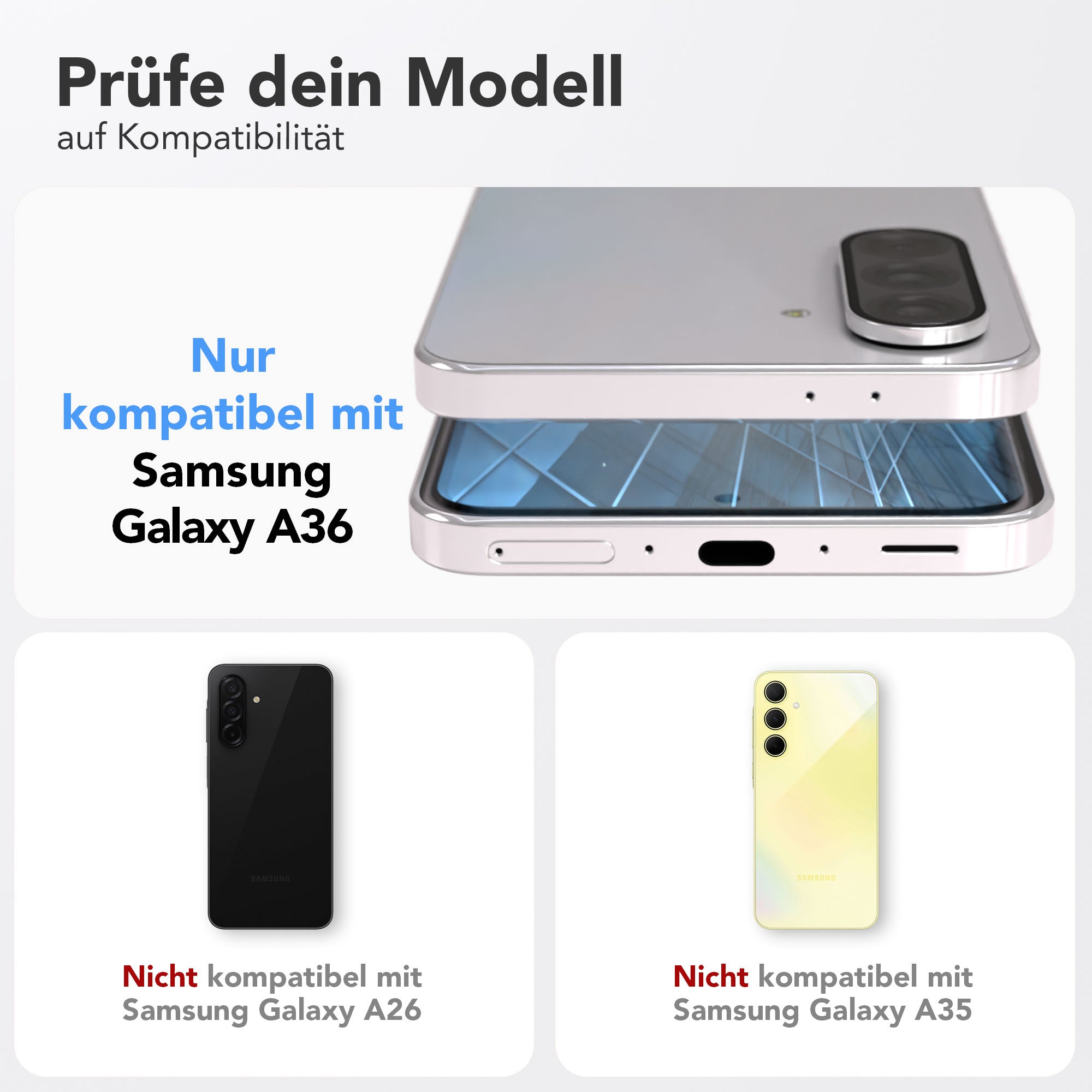 Samsung Galaxy A36 Schutzfolie Set mit Installationsrahmen Displayschutz