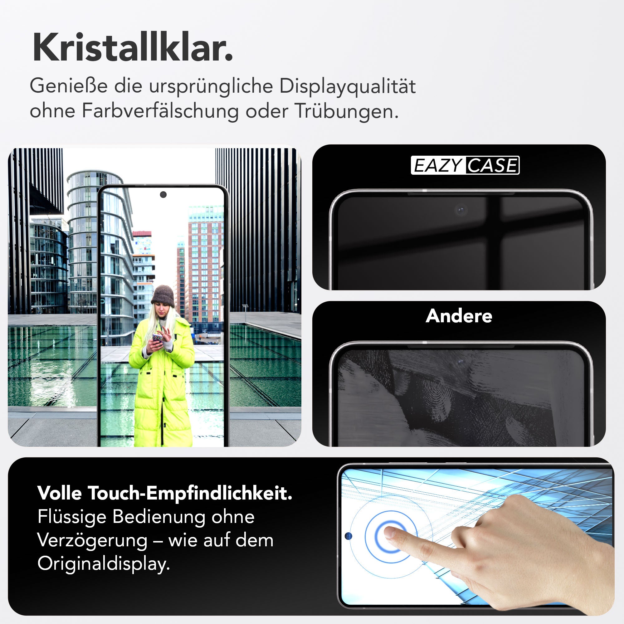 Samsung Galaxy S25 Edge Schutzfolie mit schwarzem Installationsrahmen und 9H Hartglas