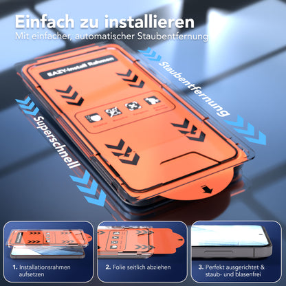 Samsung Galaxy S25 FE Schutzfolie Set mit Installationsrahmen Hartglas