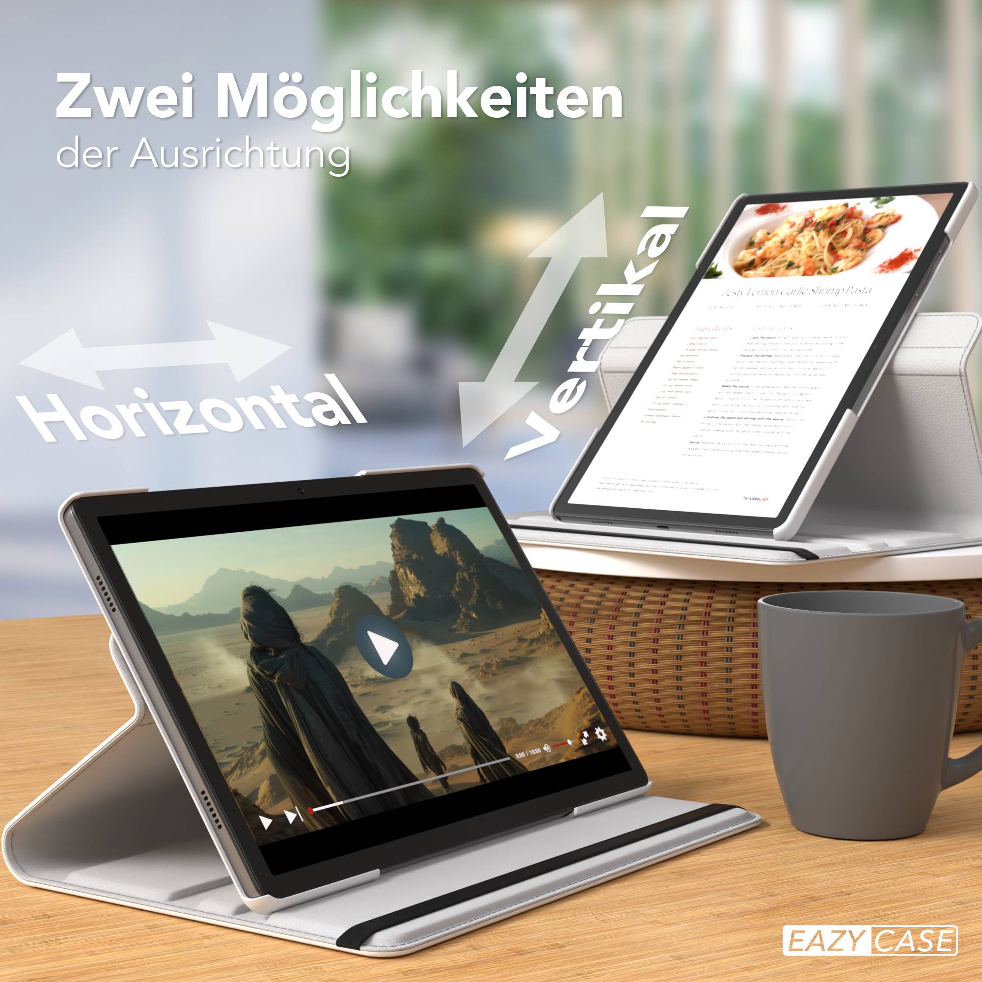 Samsung Galaxy Tab A11 Plus drehbare Tablethülle mit 360 Grad Rotation 