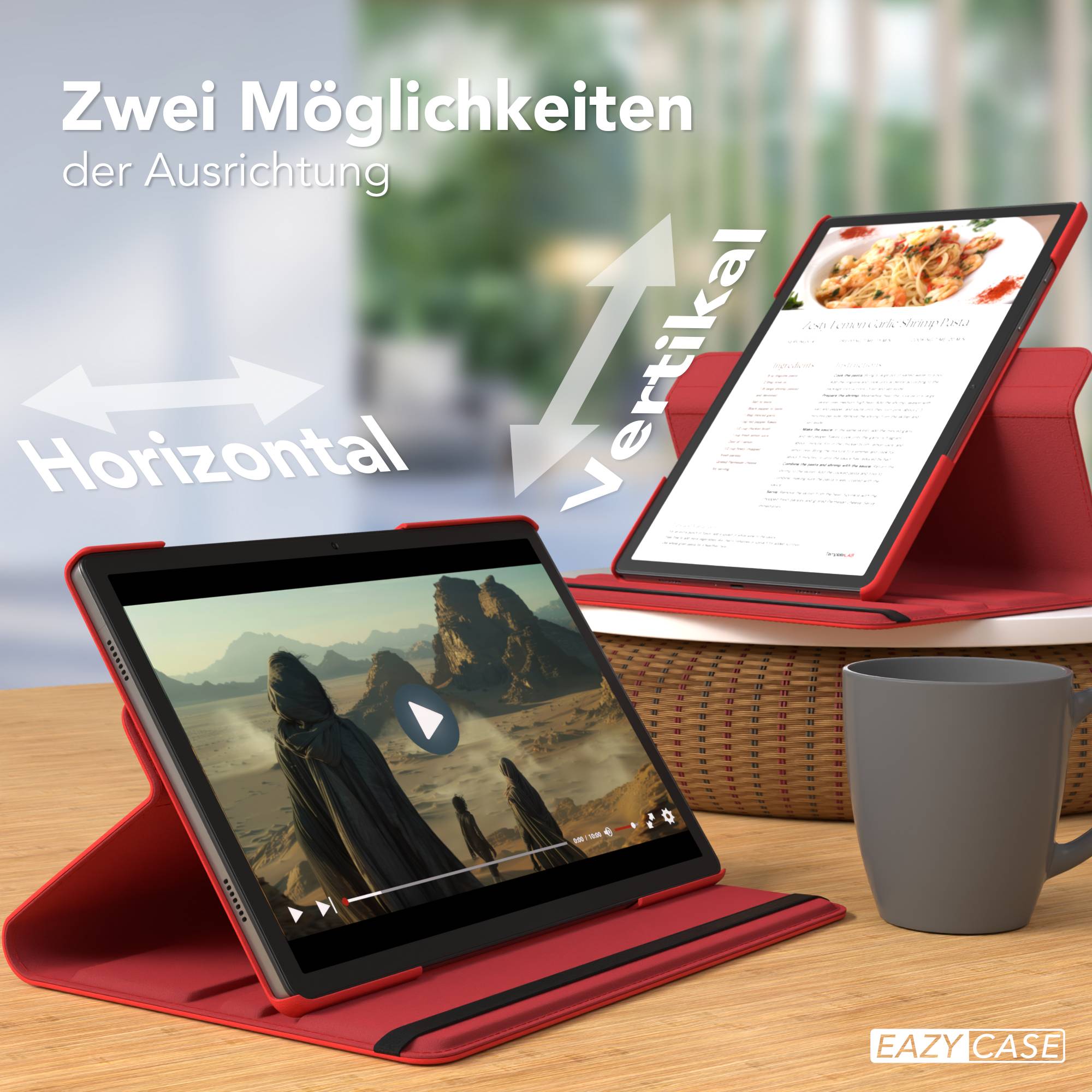 Samsung Galaxy Tab A11 Plus drehbare Tablethülle mit 360 Grad Rotation 