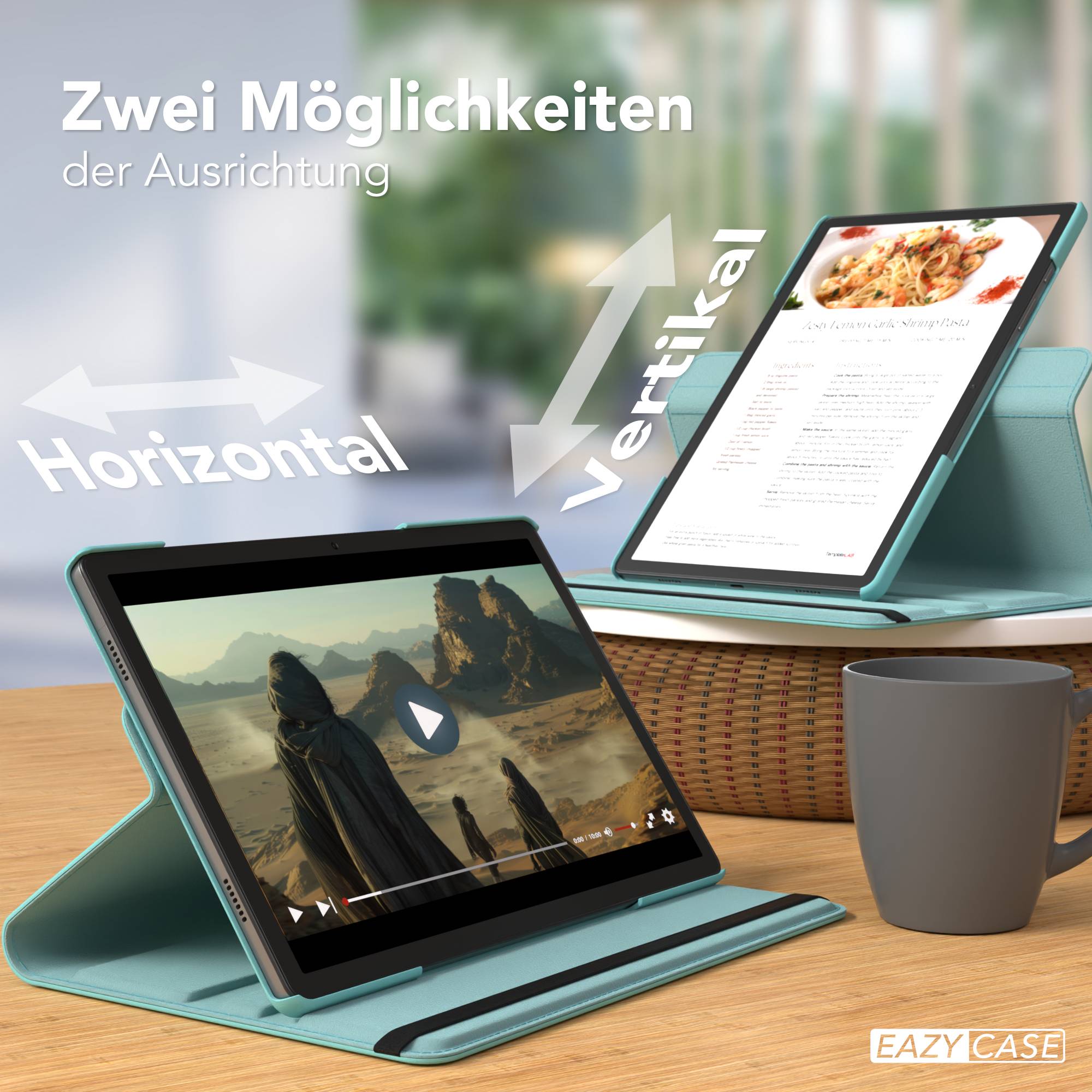 Samsung Galaxy Tab A11 Plus drehbare Tablethülle mit 360 Grad Rotation 