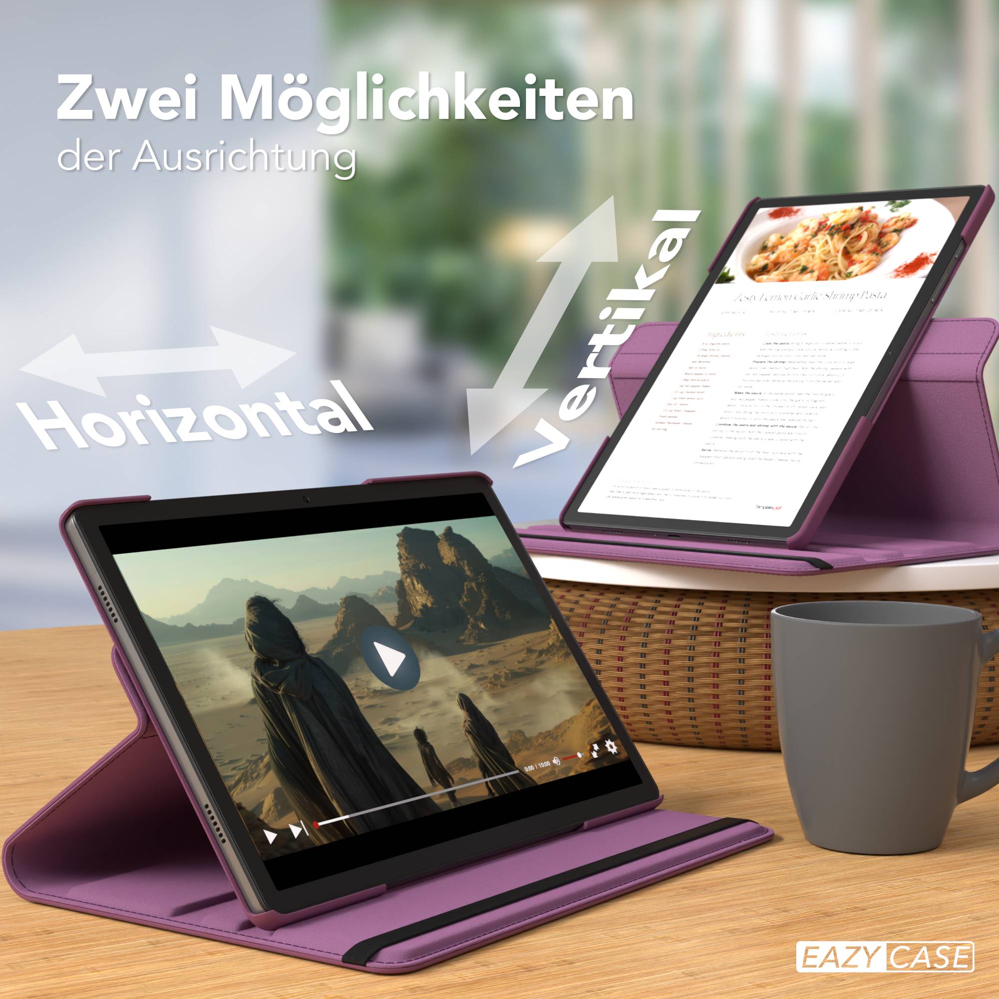 Samsung Galaxy Tab A11 Plus drehbare Tablethülle mit 360 Grad Rotation 