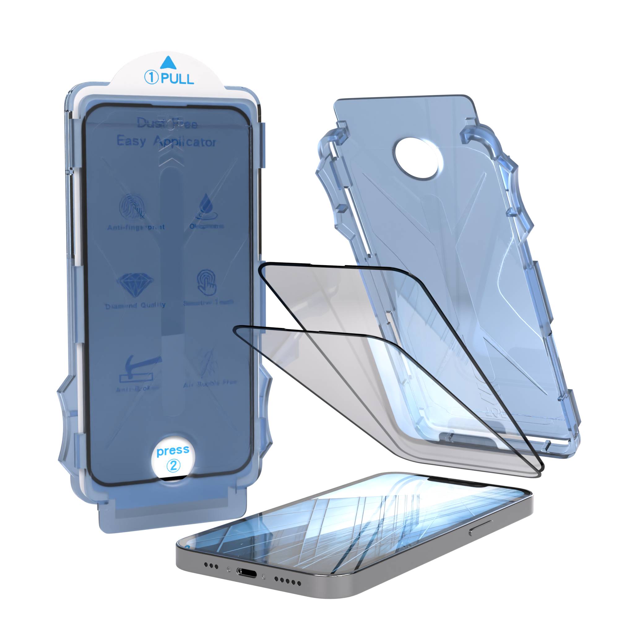 Apple iPhone 16e Glasfolie im 2er Set mit Installationsrahmen von EAZY CASE #_