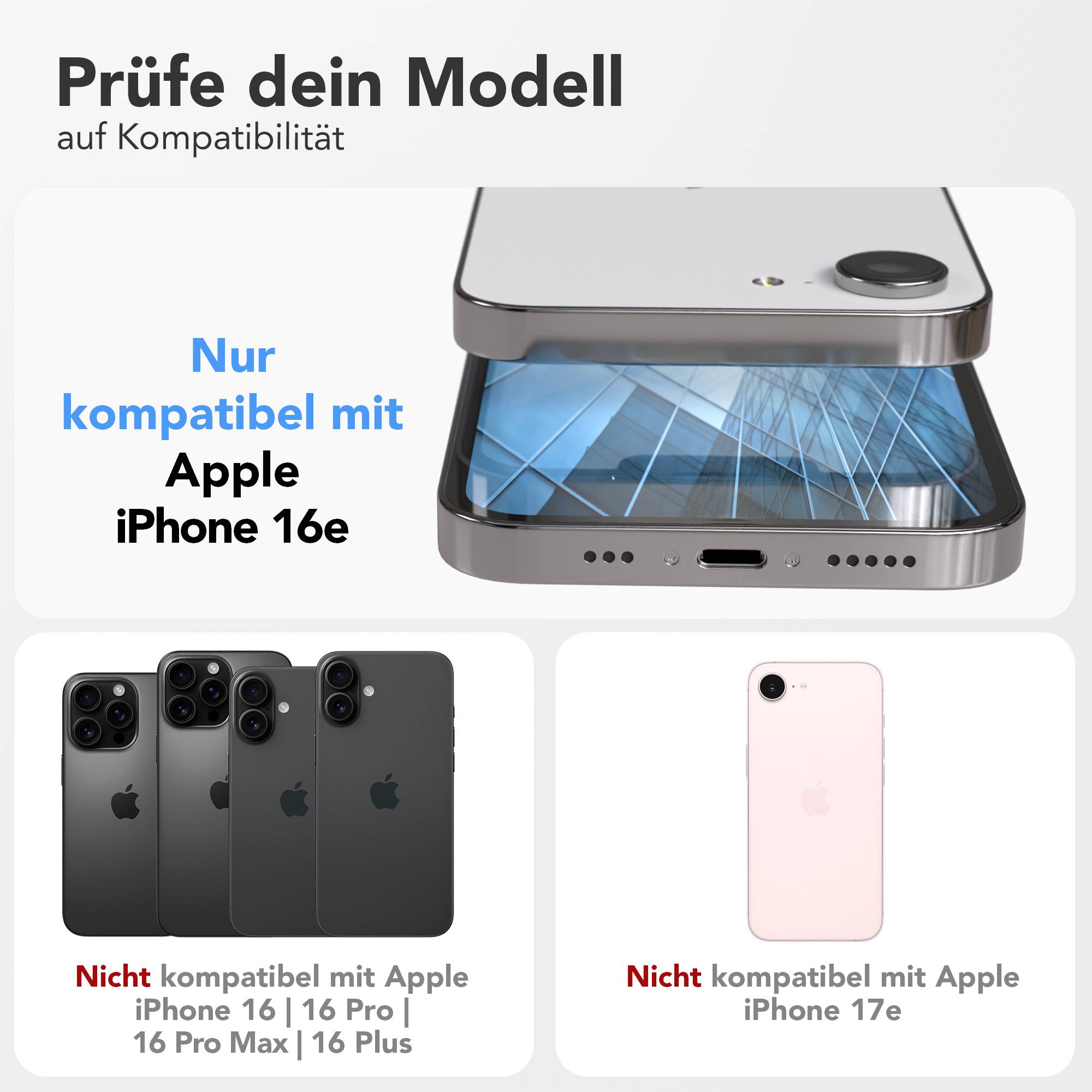 Apple iPhone 16e Glasfolie im 2er Set mit Installationsrahmen von EAZY CASE #_