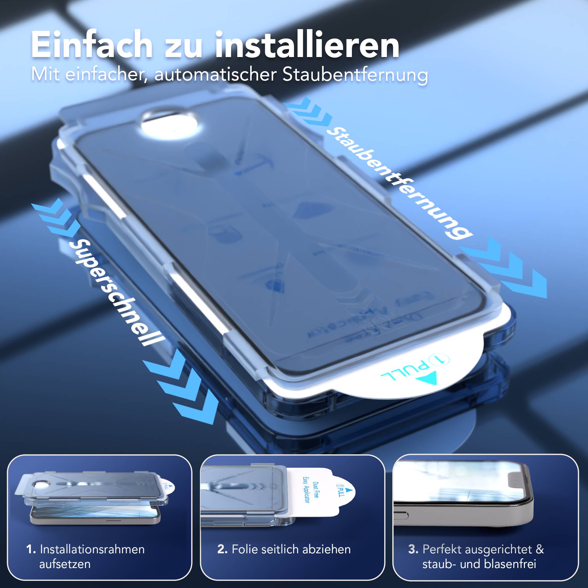 Apple iPhone 16e Glasfolie im 2er Set mit Installationsrahmen von EAZY CASE #_