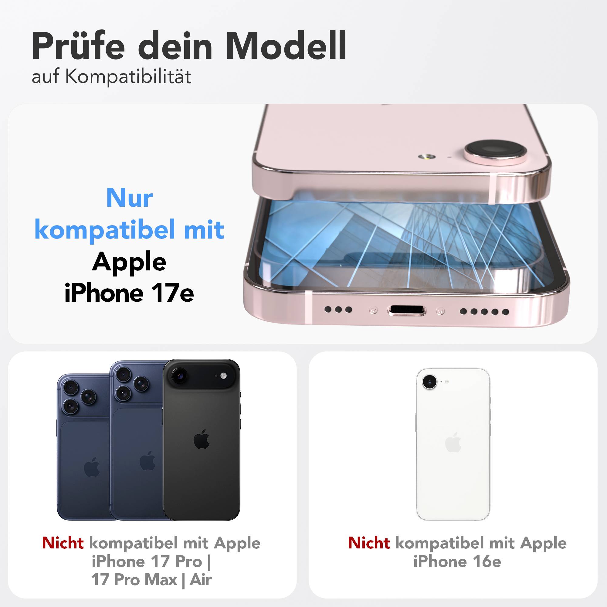Apple iPhone 17e Glasfolie im 2er Set mit Installationsrahmen von EAZY CASE #_