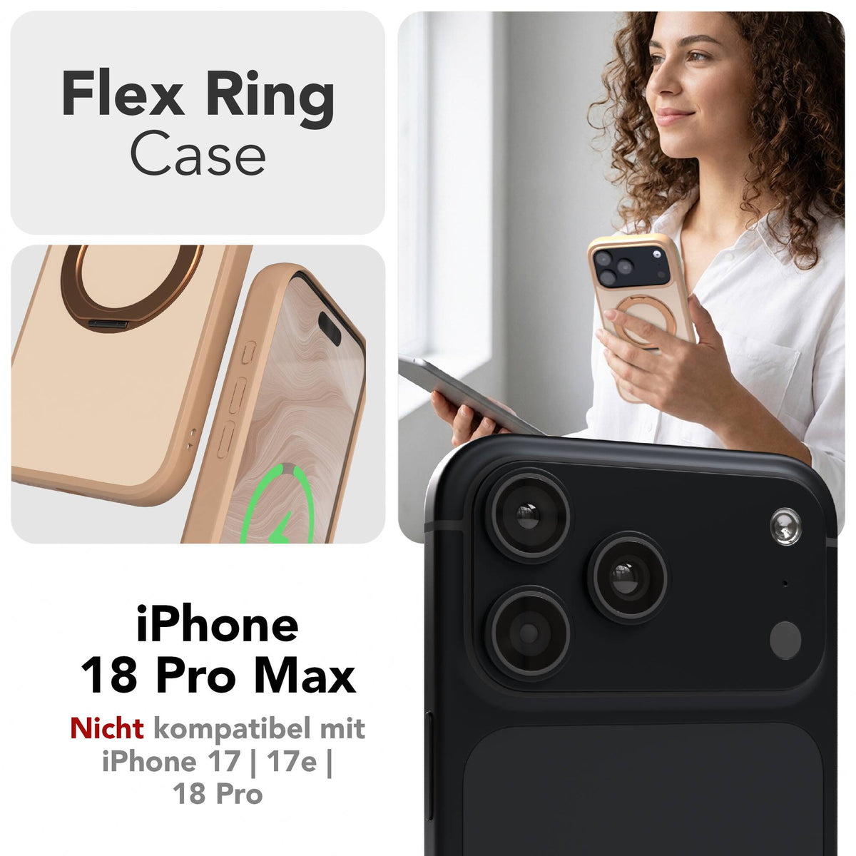 iPhone 18 Pro Max Outdoor Hülle + drehbarer Ring mit MagSafe