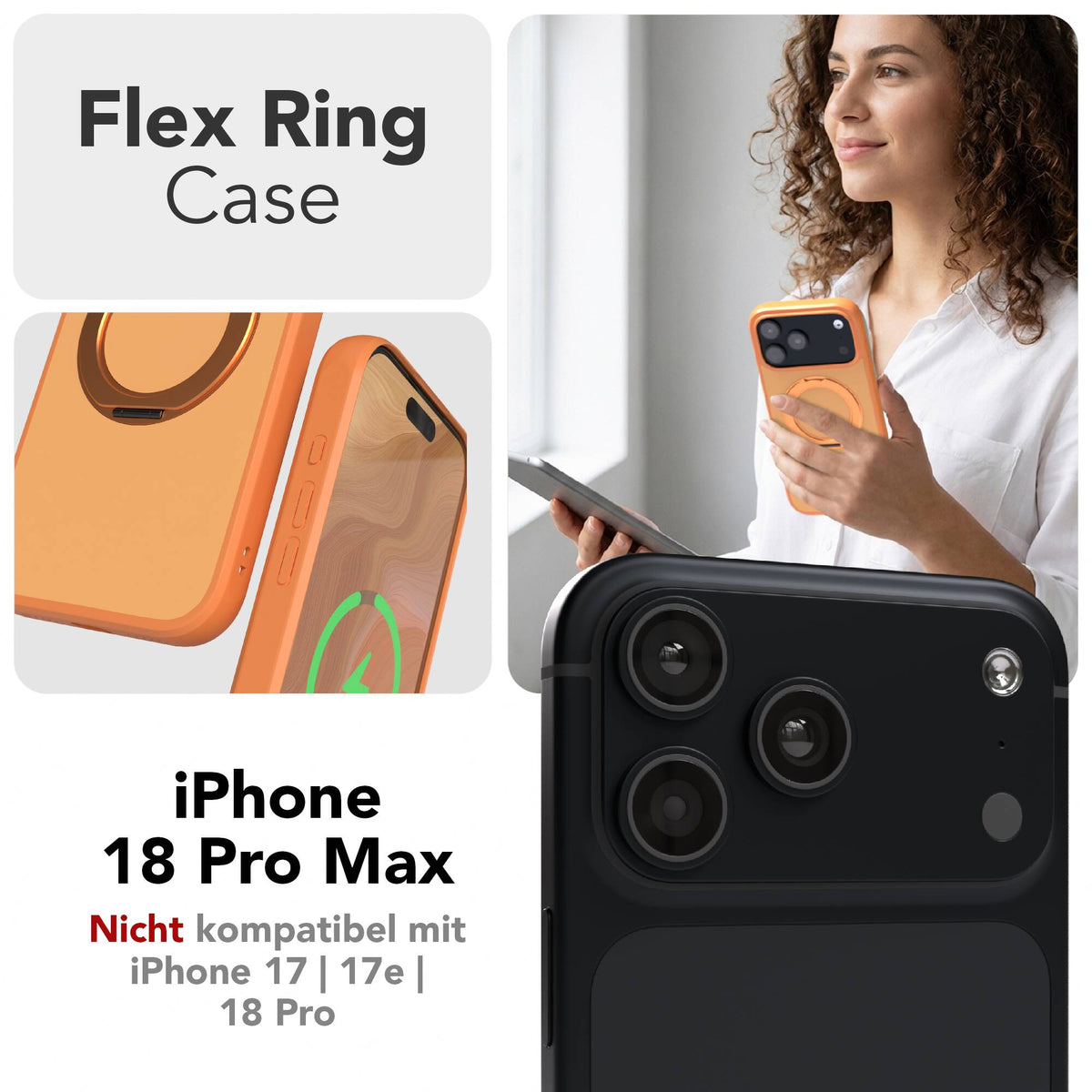iPhone 18 Pro Max Outdoor Hülle + drehbarer Ring mit MagSafe