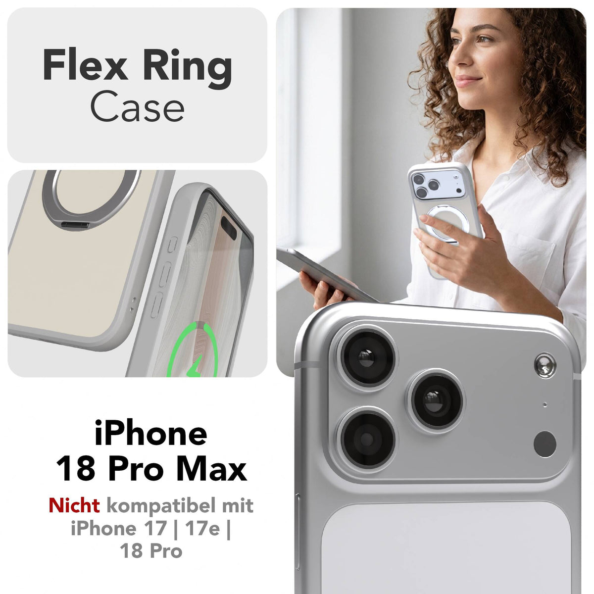 iPhone 18 Pro Max Outdoor Hülle + drehbarer Ring mit MagSafe