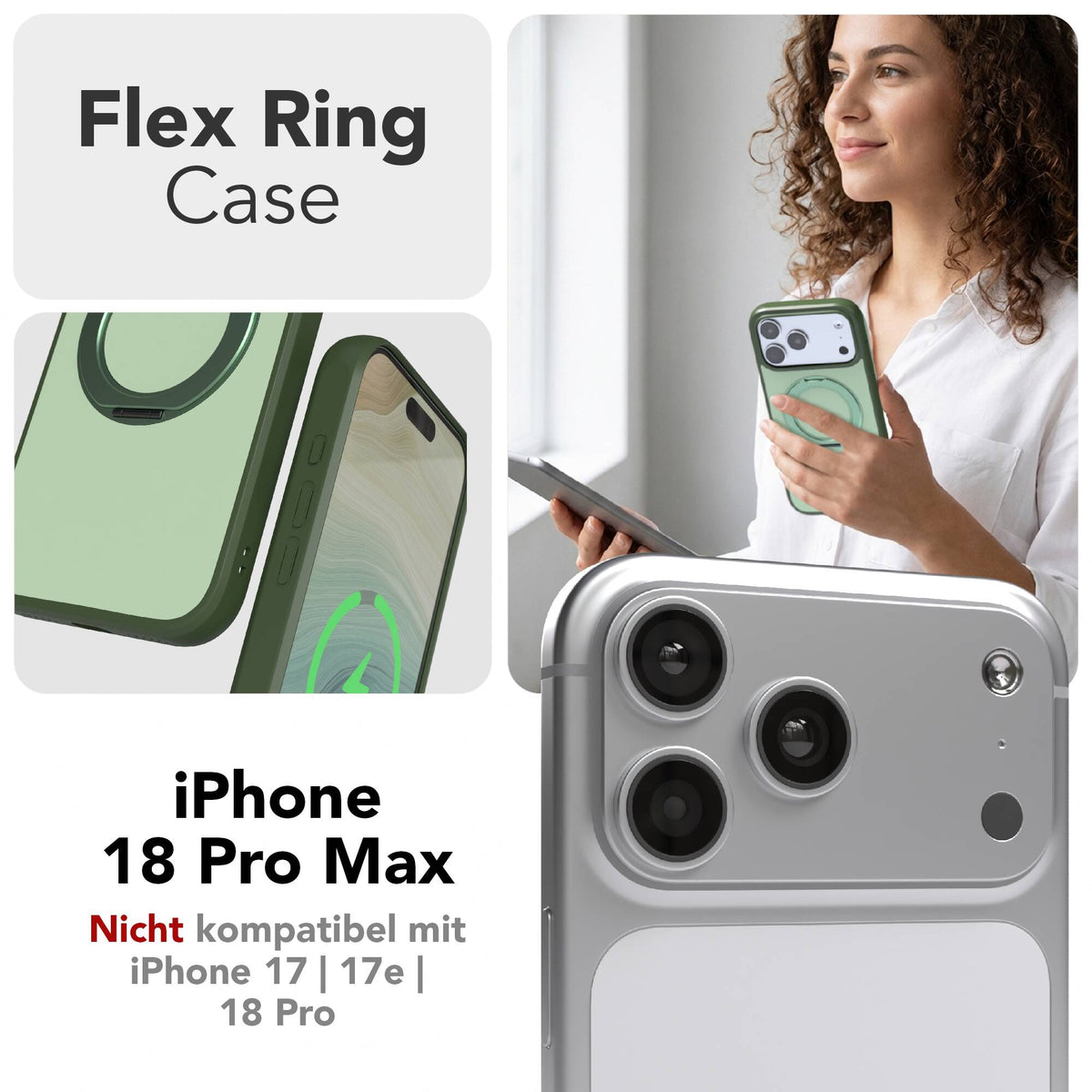 iPhone 18 Pro Max Outdoor Hülle + drehbarer Ring mit MagSafe