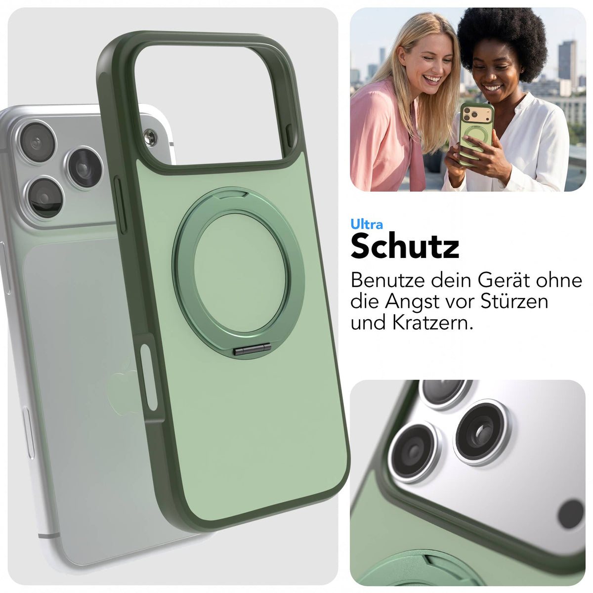 iPhone 18 Pro Max Outdoor Hülle + drehbarer Ring mit MagSafe