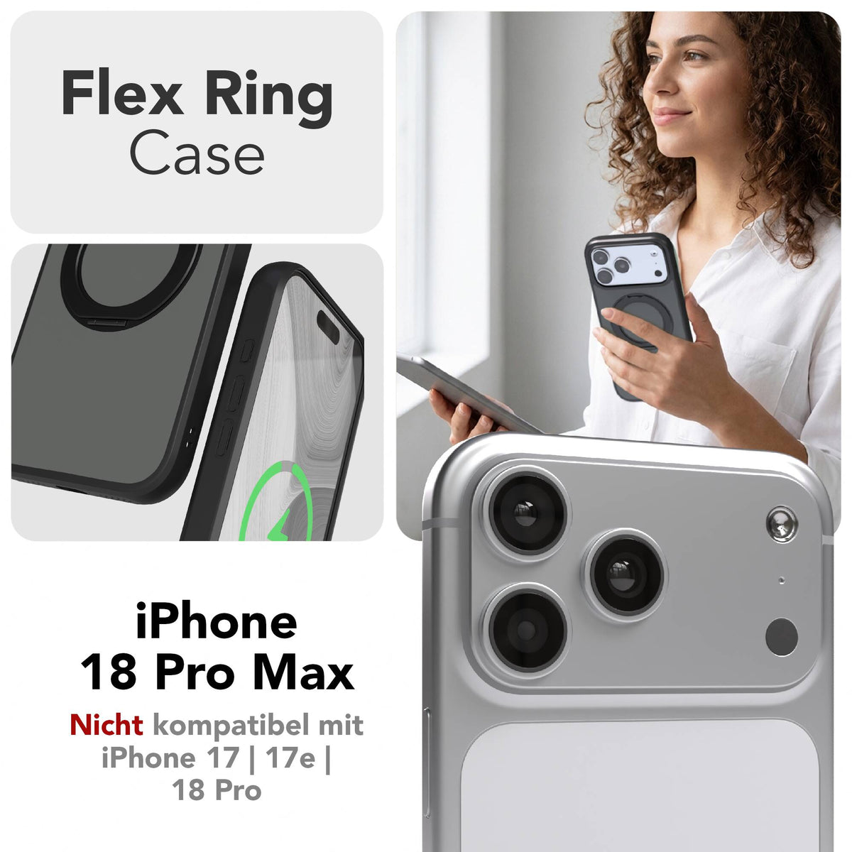 iPhone 18 Pro Max Outdoor Hülle + drehbarer Ring mit MagSafe