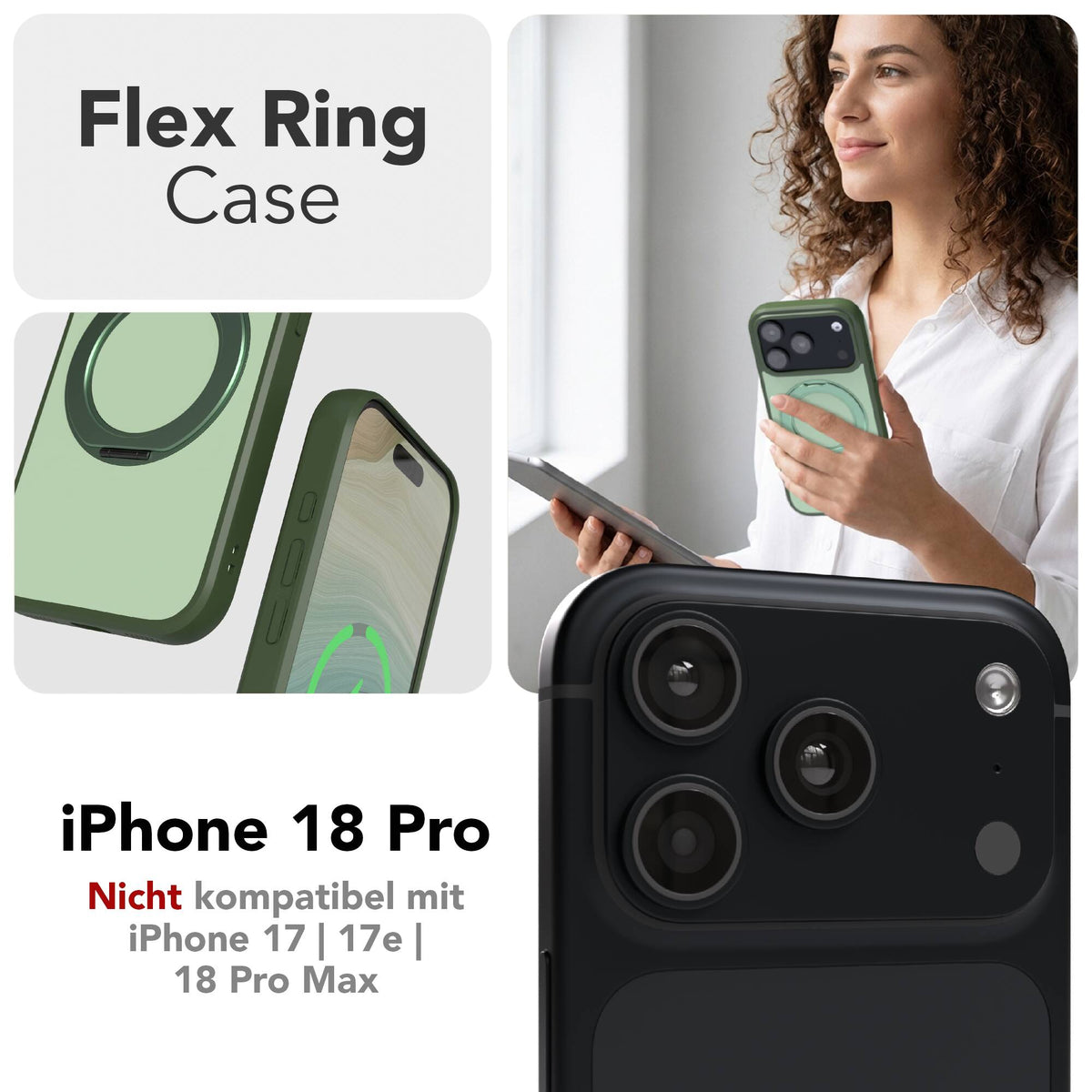 iPhone 18 Pro Outdoor Hülle + drehbarer Ring mit MagSafe