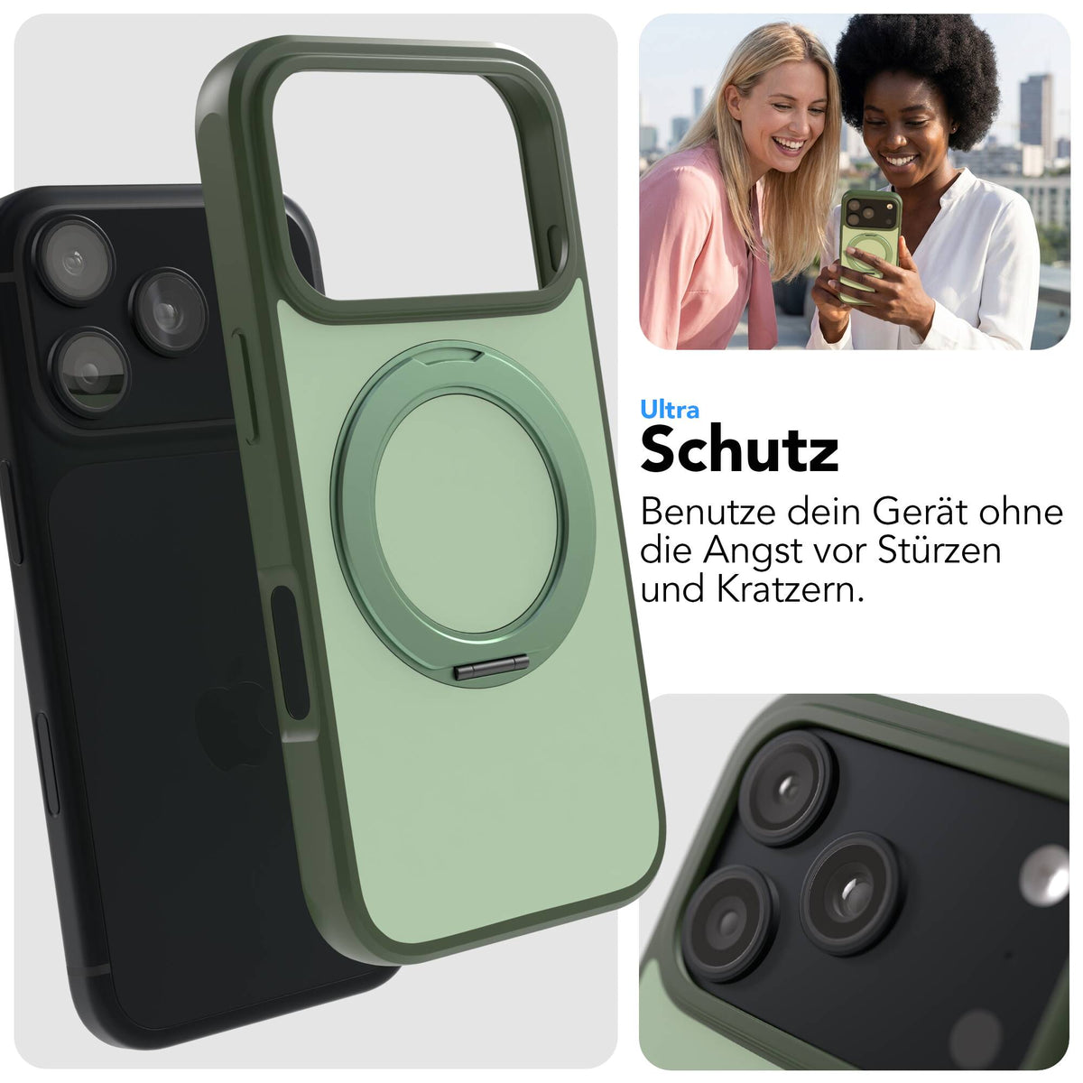 iPhone 18 Pro Outdoor Hülle + drehbarer Ring mit MagSafe