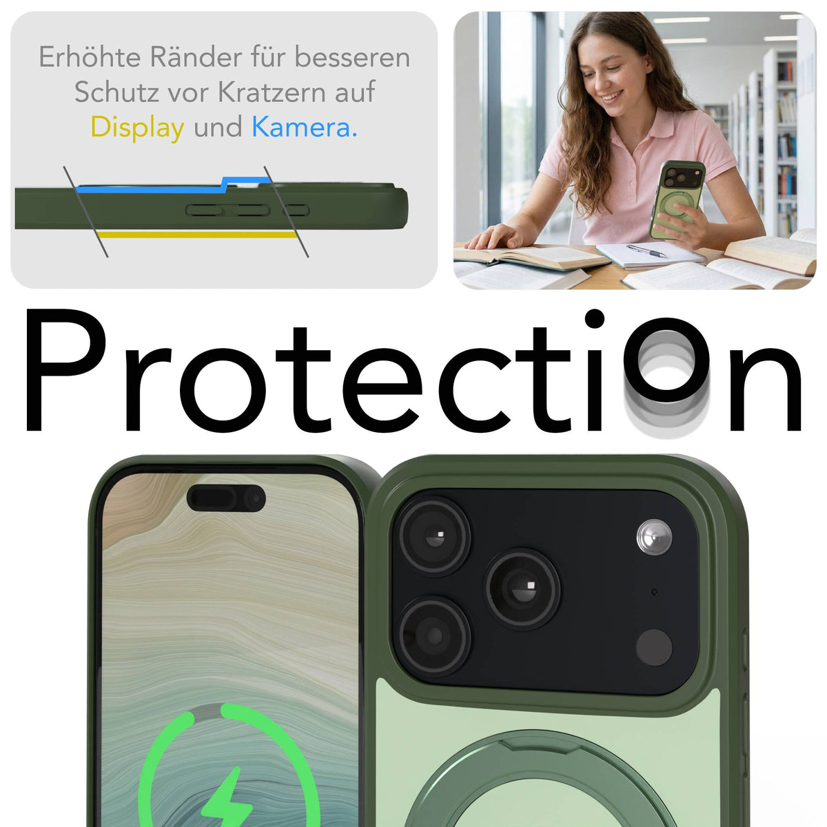 iPhone 18 Pro Outdoor Hülle + drehbarer Ring mit MagSafe