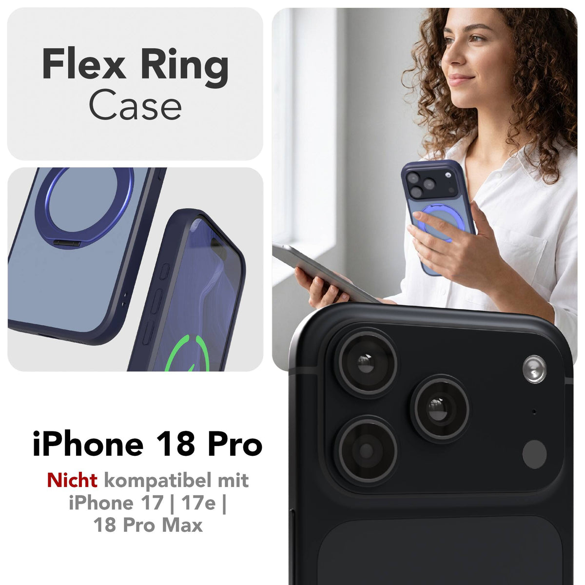 iPhone 18 Pro Outdoor Hülle + drehbarer Ring mit MagSafe