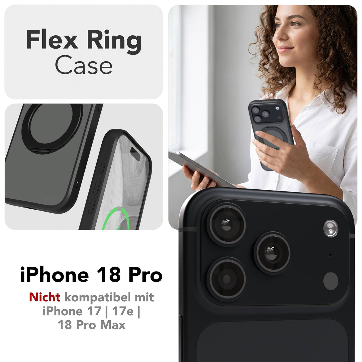 iPhone 18 Pro Outdoor Hülle + drehbarer Ring mit MagSafe