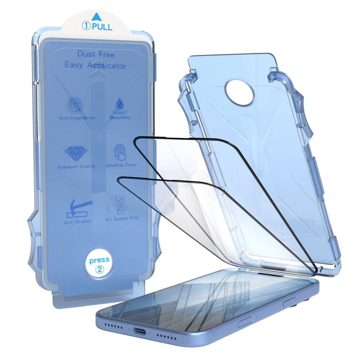 iPhone 18 Pro Max 2er Set Glasfolie + Installationsrahmen