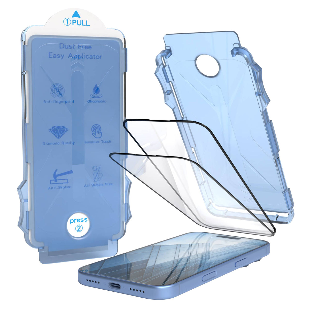 iPhone 18 Pro 2er Set Glasfolie + Installationsrahmen