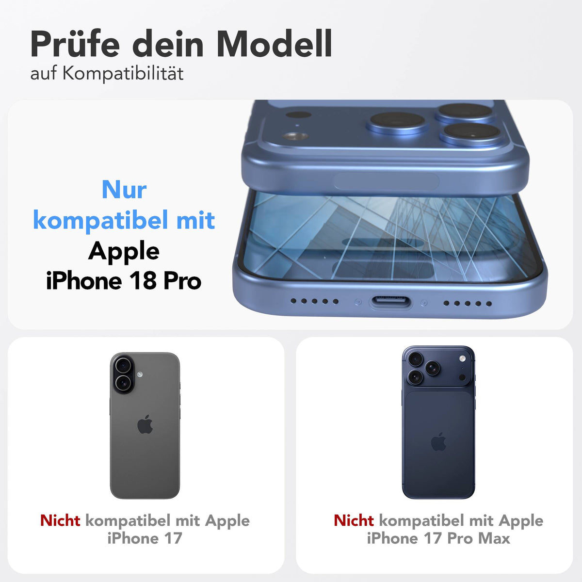 iPhone 18 Pro 2er Set Glasfolie + Installationsrahmen