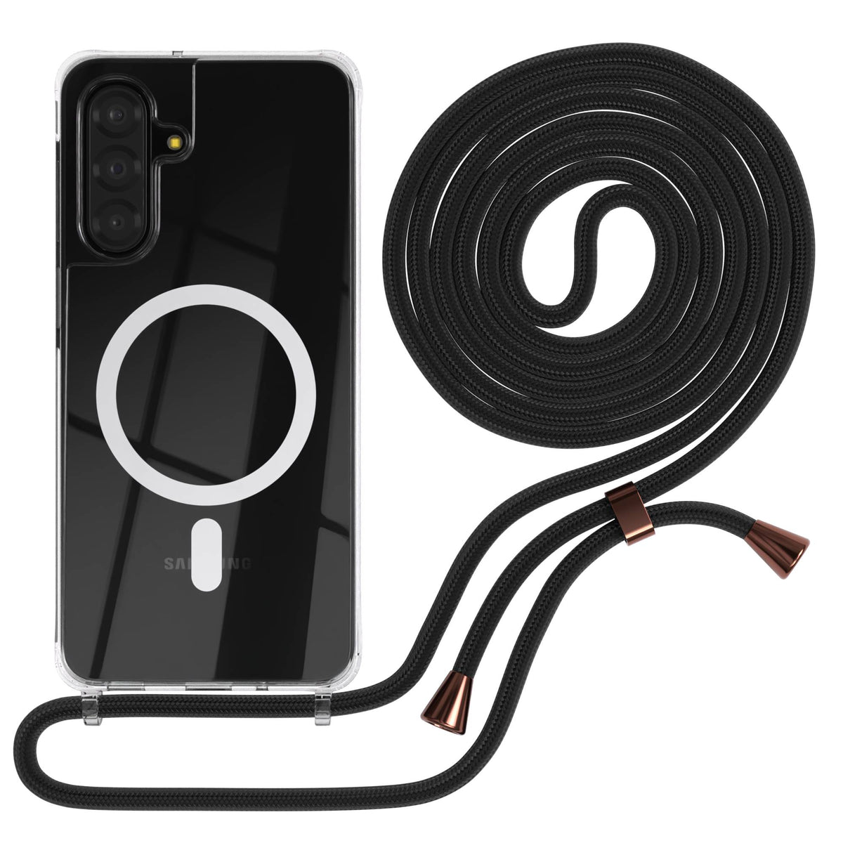 Galaxy A18 transparente Hülle + Kordel mit MagSafe