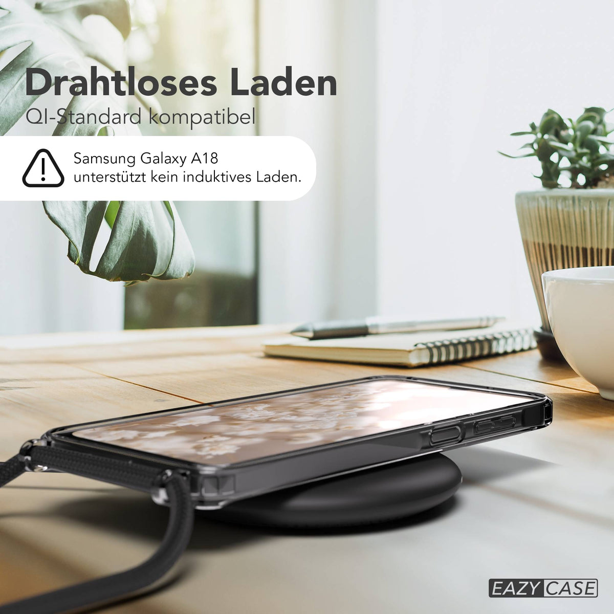 Galaxy A18 transparente Hülle + Kordel mit MagSafe