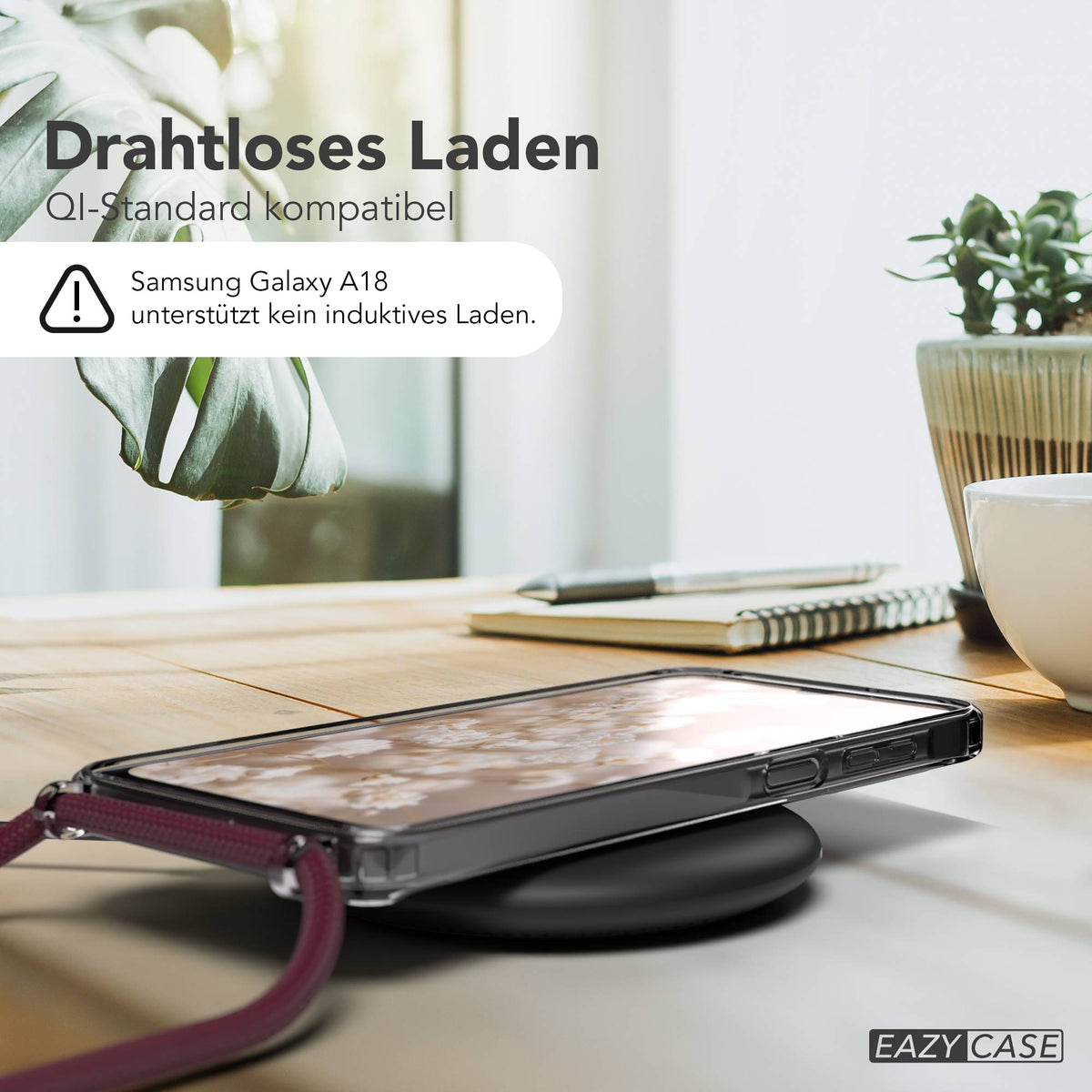 Galaxy A18 transparente Hülle + Kordel mit MagSafe