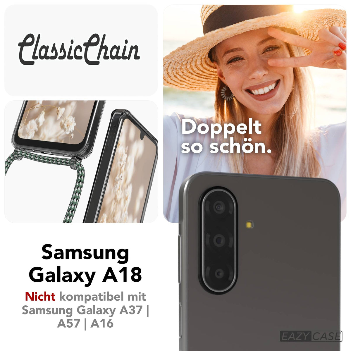 Galaxy A18 transparente Hülle + Kordel