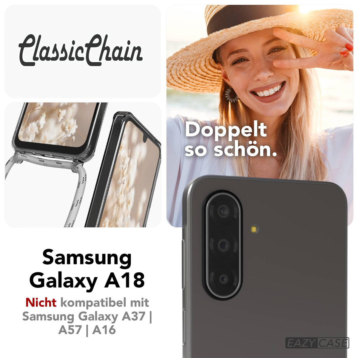 Galaxy A18 transparente Hülle + Kordel