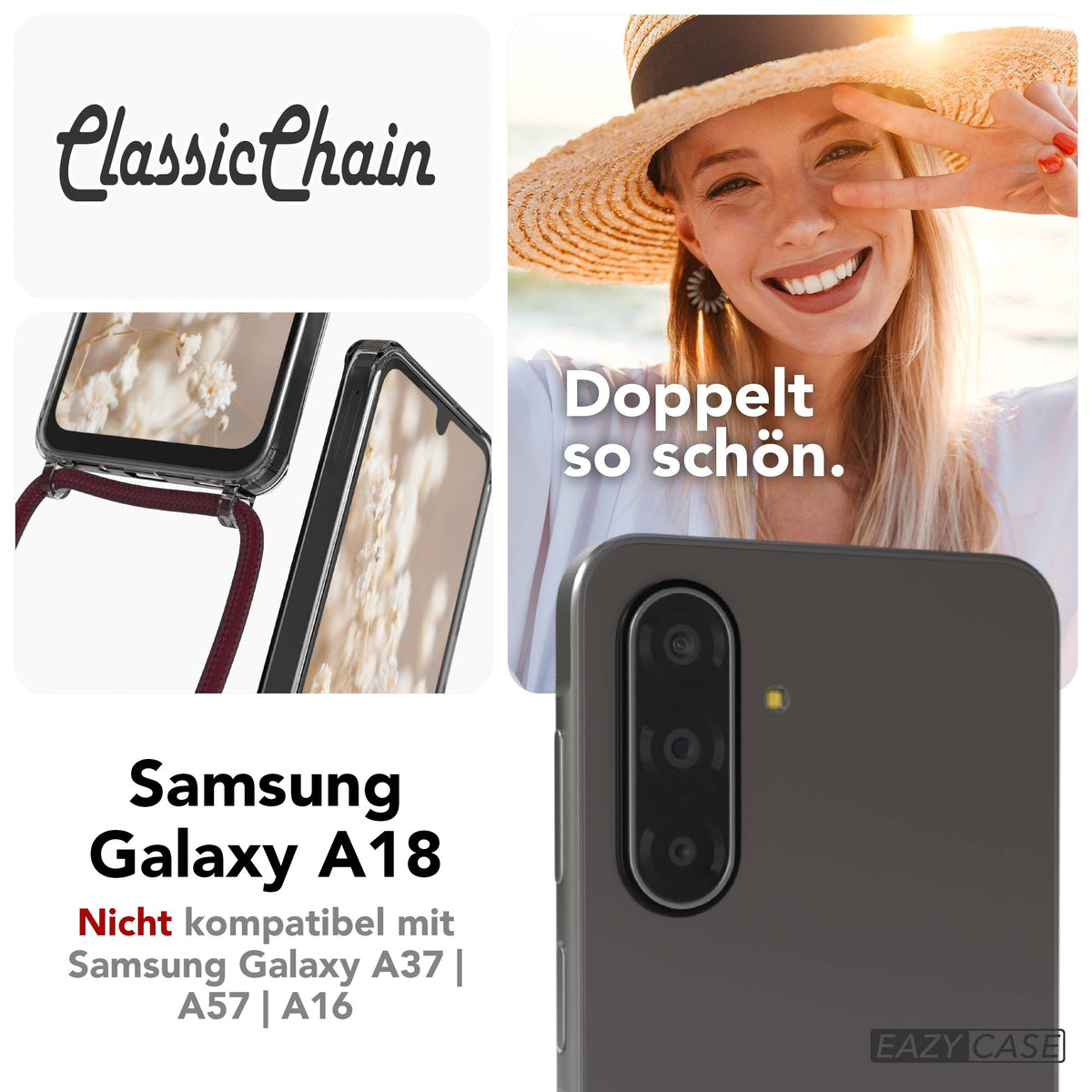 Galaxy A18 transparente Hülle + Kordel