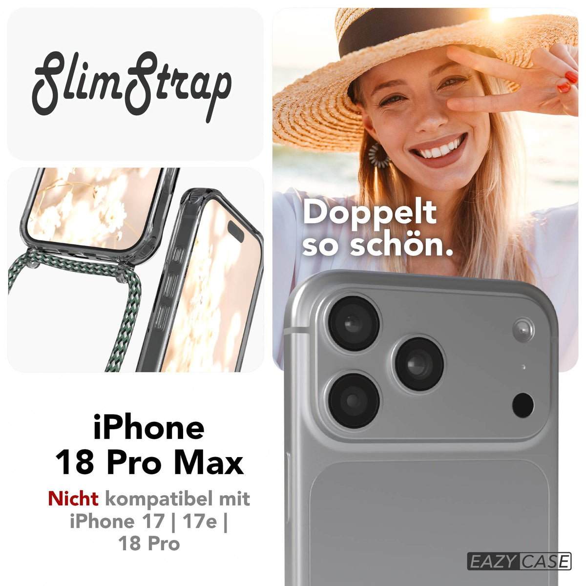 iPhone 18 Pro Max transparente Hülle + Kordel mit MagSafe