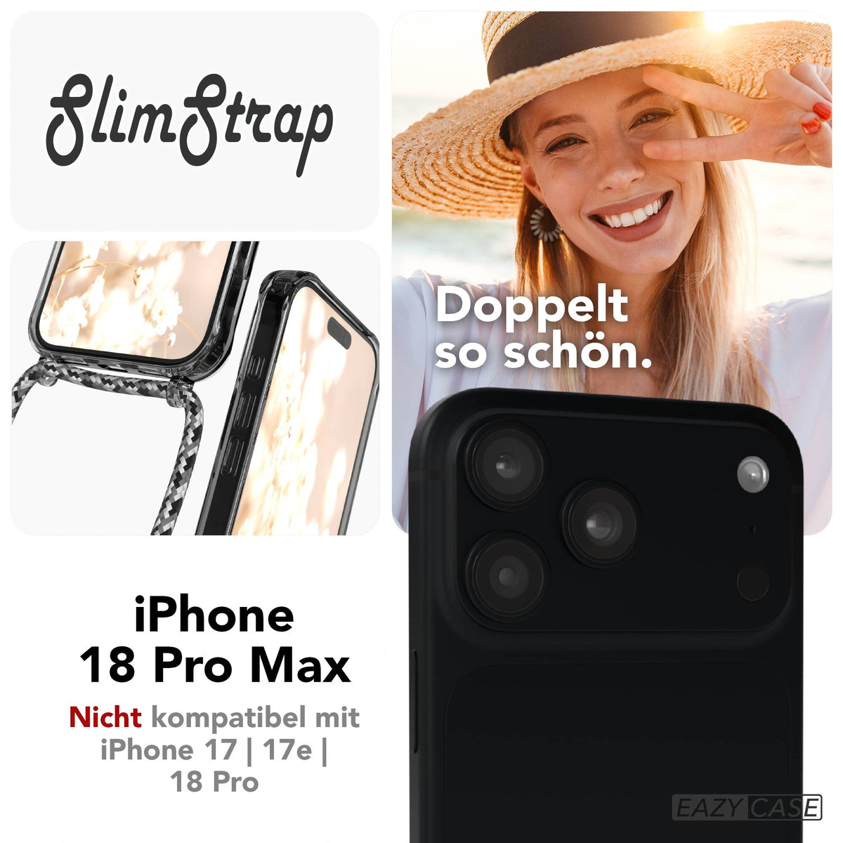 iPhone 18 Pro Max transparente Hülle + Kordel mit MagSafe