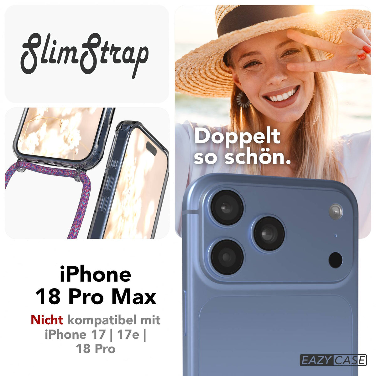 iPhone 18 Pro Max transparente Hülle + Kordel mit MagSafe